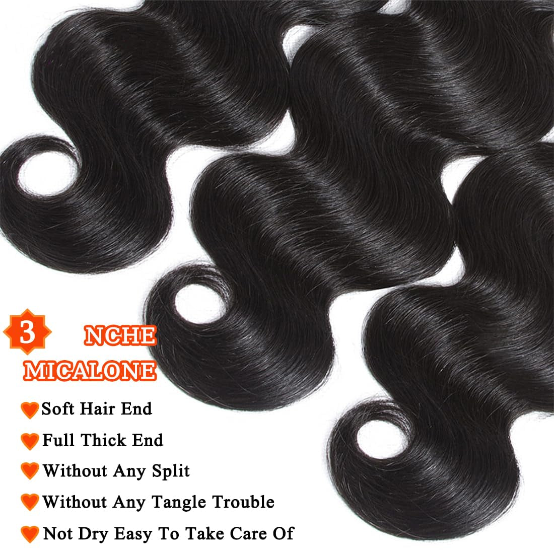 12A Human Hair Bundles 22 24 26 Inch Body Wave Bundles Human Hair Weave 3 Bundles Human Hair 100% Unprocessed Brazilian Bundles Hair Body Wave Hair Bundles Deals Human Hair Bundle Natural Black