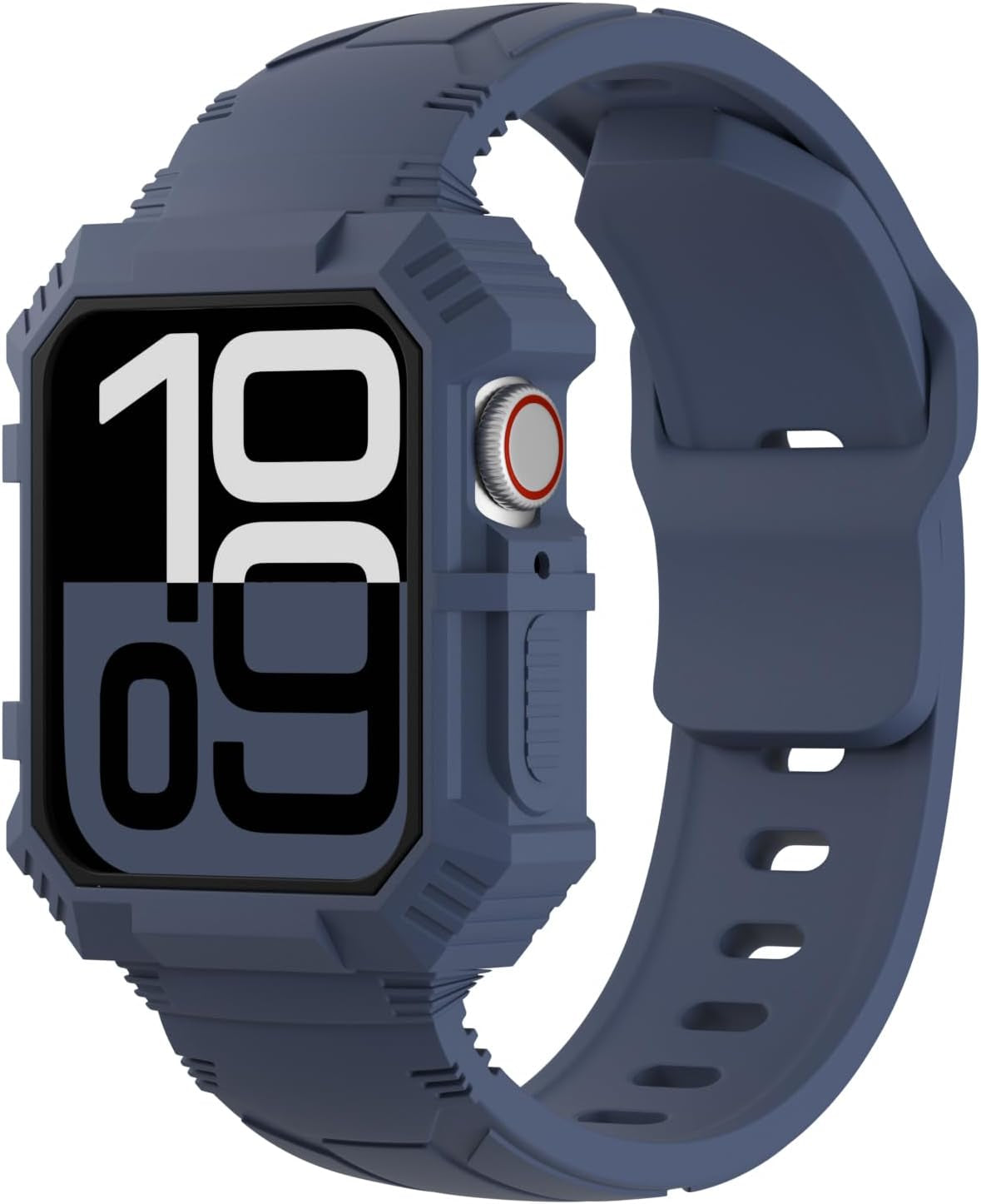 Rugged Silicone Sport Band with Case Compatible with Apple Watch Bands 38Mm 40Mm 41Mm 42Mm 44Mm 45Mm 46Mm, Shockproof Protective Bumper Cover Strap for Iwatch Series 10/9/8/SE/7/6/5/4/3/2/1