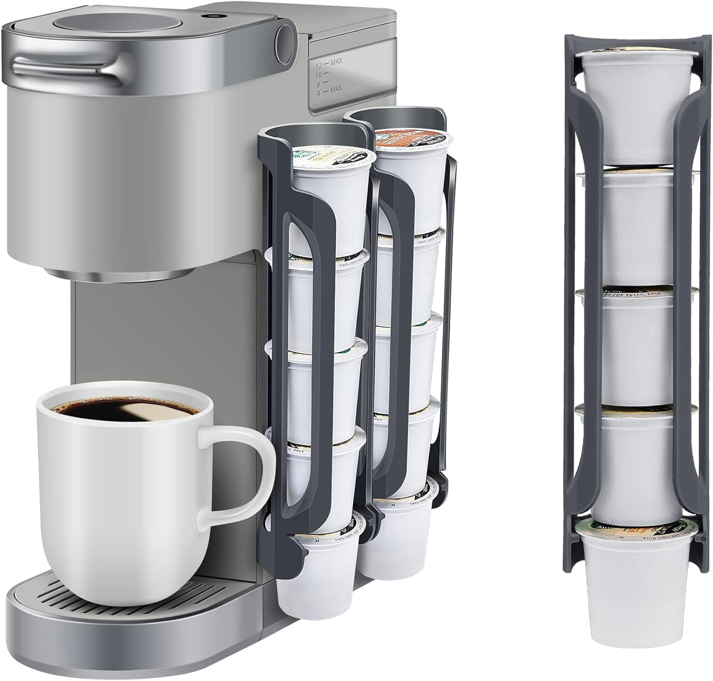 K Cup Holder for Keurig: Coffee Pod Holder for Counter Small Space - Kcup Holders for Wall Mount (2, Black)