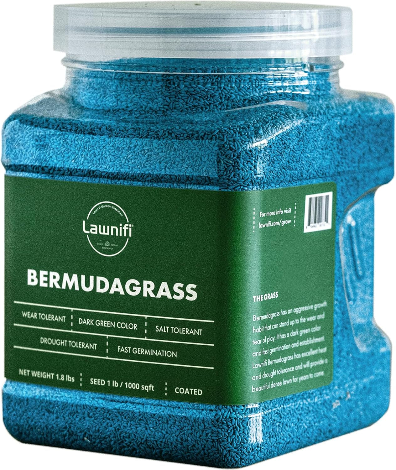 Bermuda Grass Seeds for Lawn, 1.8 Lbs Covers 2,000 Sq Ft