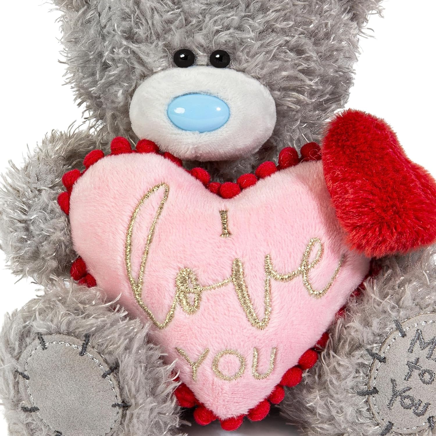 Me to You Tatty Teddy 'Love You' 15Cm Bear with Pom-Pom Heart - Official Valentine'S Day Collection, Grey UK