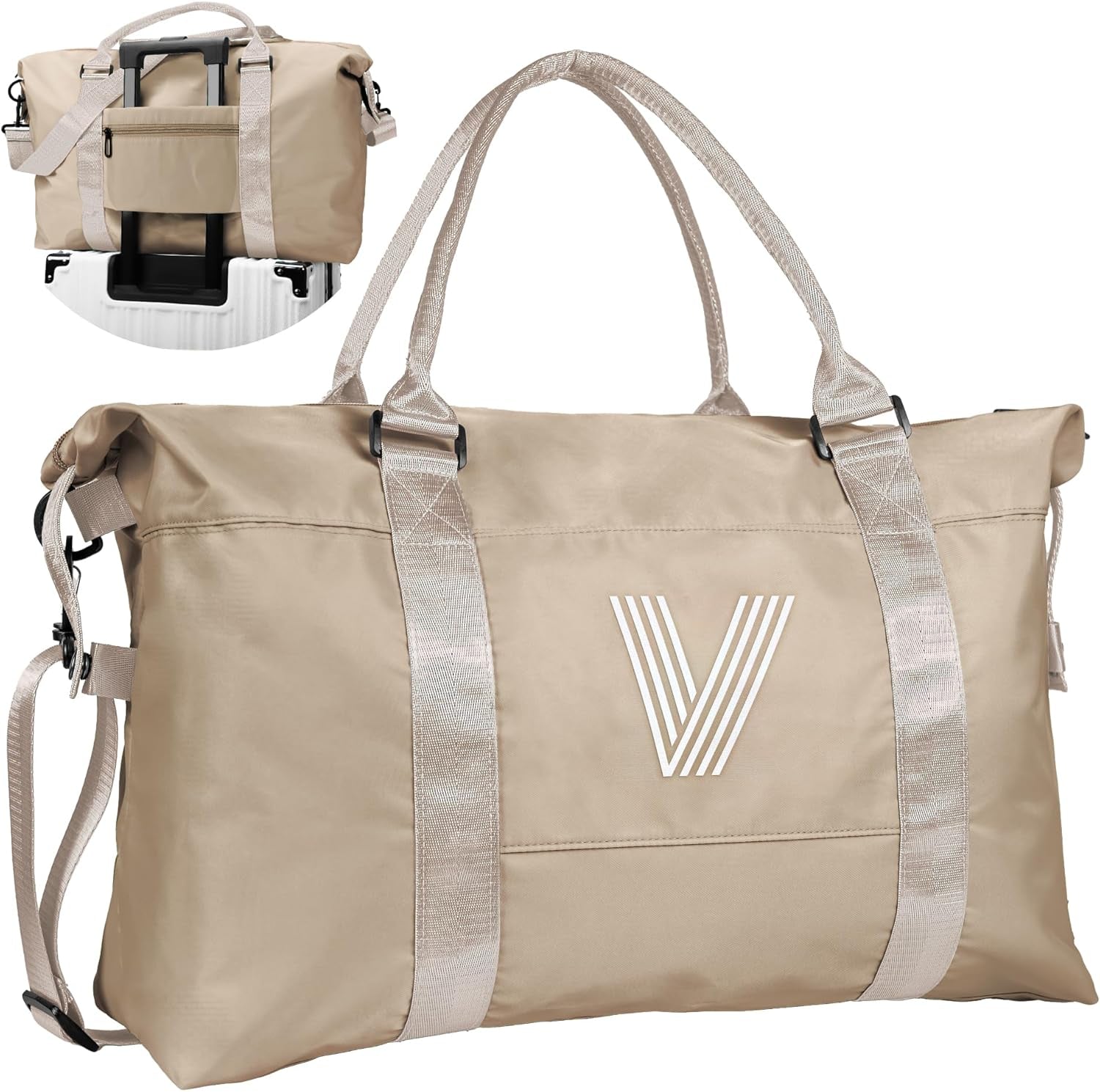 Bridesmaid Gifts, Teacher Appreciation Gift, Initial Travel Duffel Bag, Kids Duffel Bag,Personalized Weekender Bag, Birthday Gifts for Women Gifts for Teen Girls (Letter S)