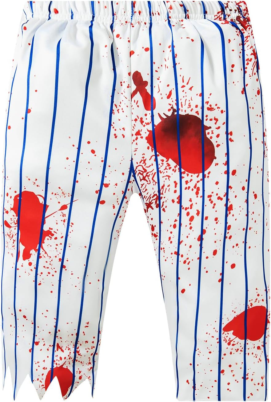 Scary Boys Home Run Horror Baseball Player Zombie Children Halloween Role Playing Costumes Scary for Kids