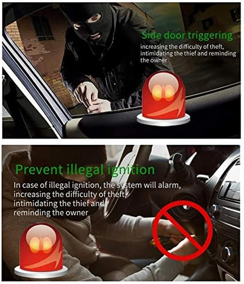 Car Alarm System, Security Antitheft Alarm Systems with Keyless Entry, with Microwave Sensor & Shock Sensor