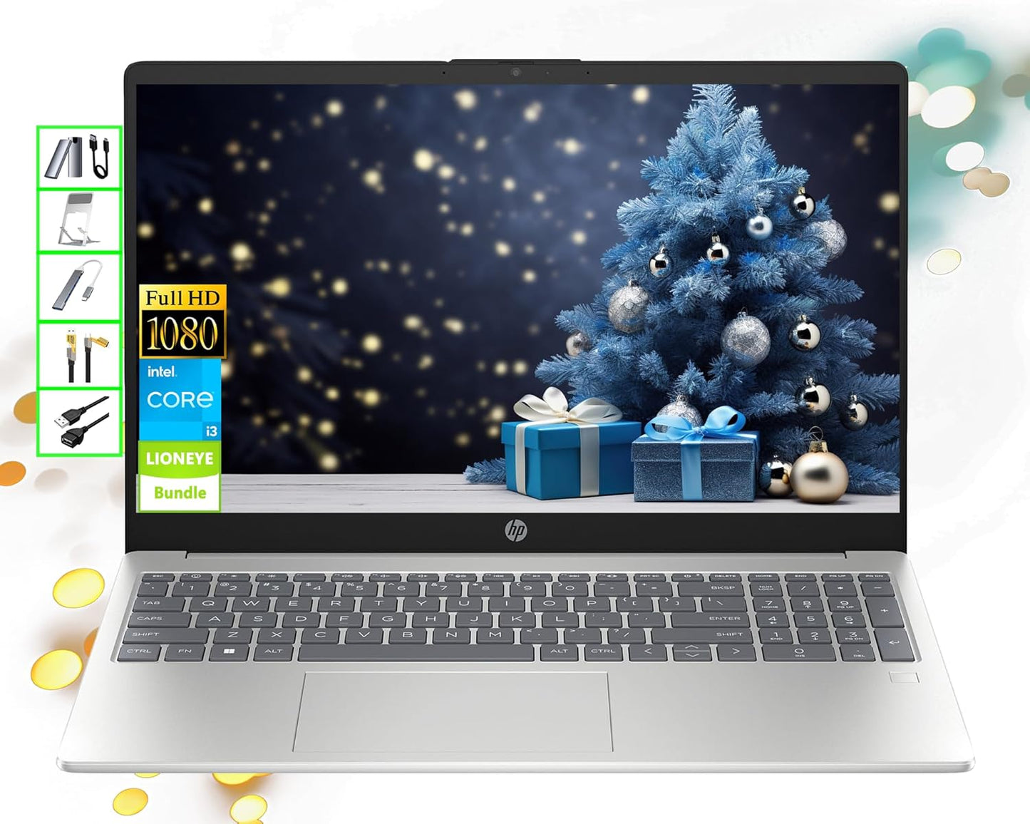 Ai-Powered Laptop | 15" HD Touchscreen Computer | 16GB RAM | 1TB SSD & 128GB Portable SSD | Intel 10-Core I5 CPU | Webcam | USB-C | Wi-Fi | Bluetooth | Copilot Ready | Windows 11 | LE Bundle