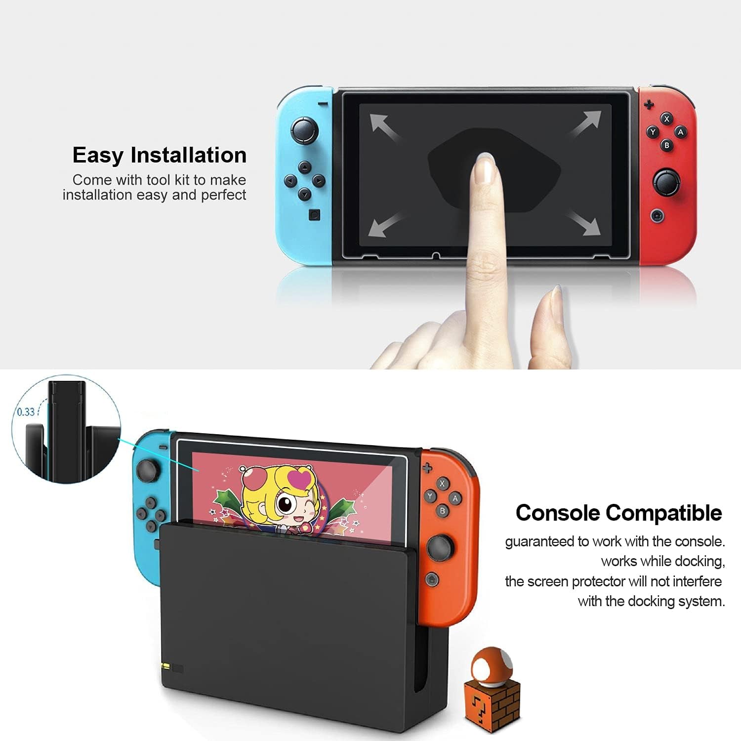 3-Pack Screen Protector Tempered Glass for Nintendo Switch 6.2'', Transparent HD Clear Anti-Scratch Screen Protector Compatible Nintendo Switch 6.2''