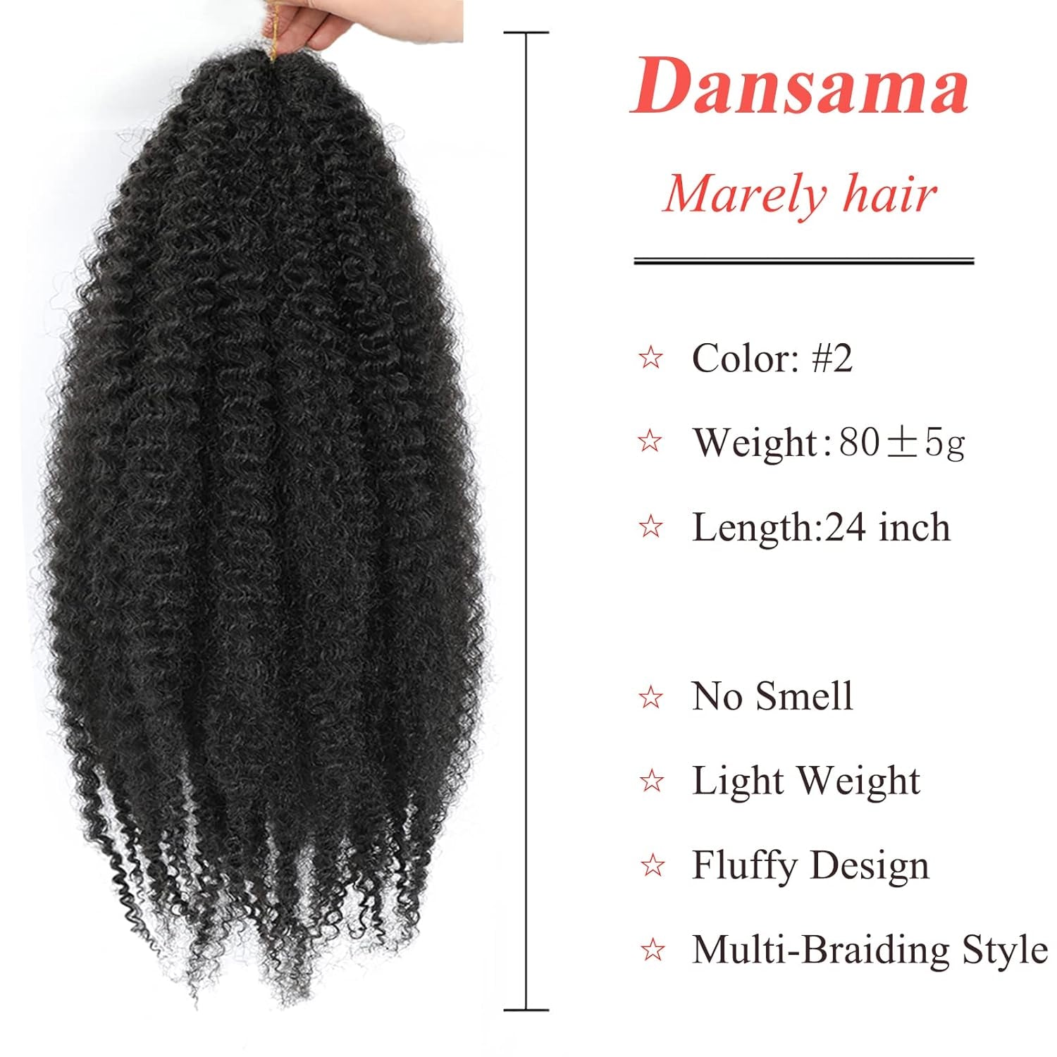 Marley Braiding Hair 24 Inch Marley Hair for Goddess Locs Crochet Hair Marley Hair for Twists Hair Extensions (24 Inch (Pack of 3), 2)