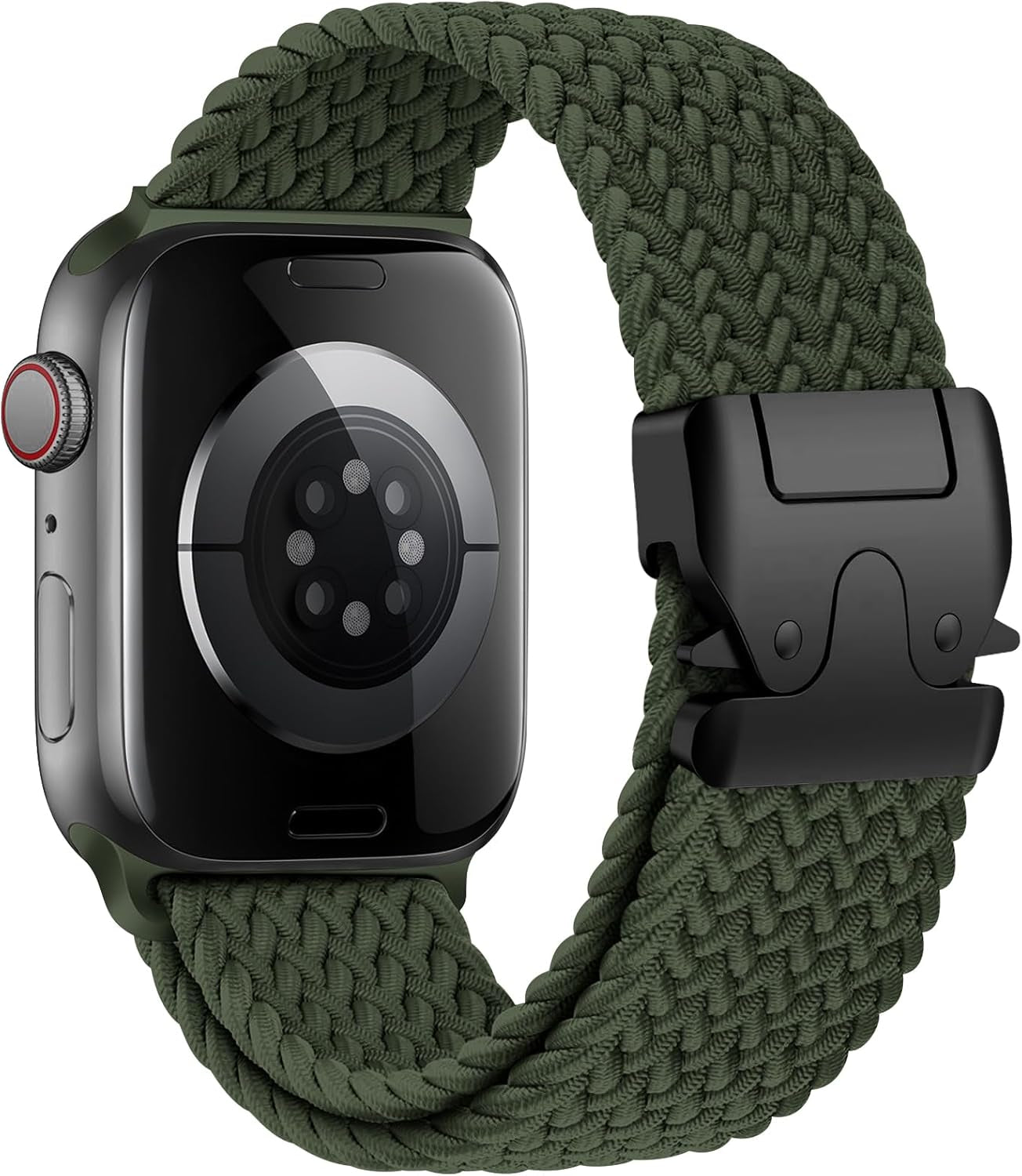 Braided Solo Loop for Apple Watch Ultra/2 Bands 49Mm 46Mm 45Mm 44Mm 42Mm Men/Women,Parachute Buckle Stretchy Elastic Nylon Sport Strap Wristband for Iwatch Bands Series 10 9 8 7 6 5 4 3 SE/2