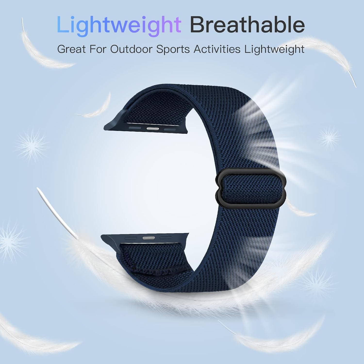 Stretchy Nylon Solo Loop Band Compatible with Apple Watch Band 49/45/44/42Mm 38/40/41Mm, Adjustable Braided Sport Elastic Wristbands Women Men Strap for Iwatch Series Ultra SE 8/7/6/5/4/3/2/1
