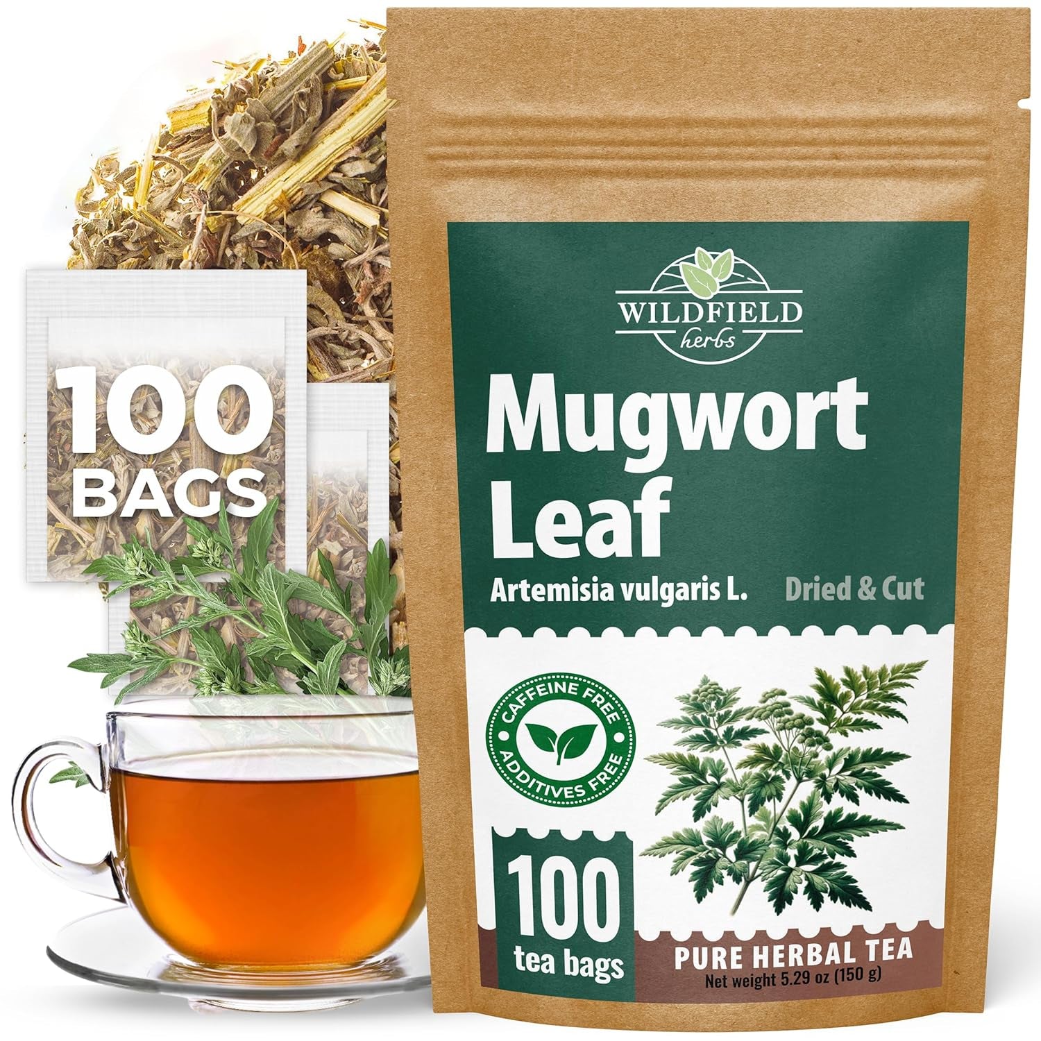 100 Bags Ginger Tea Bags Ginger Root Tea Dry Dried Herb (Zingiber Officinale) - 100 Count 1.5G Tea Bags Ginger Raíz De Jengibre TLBH
