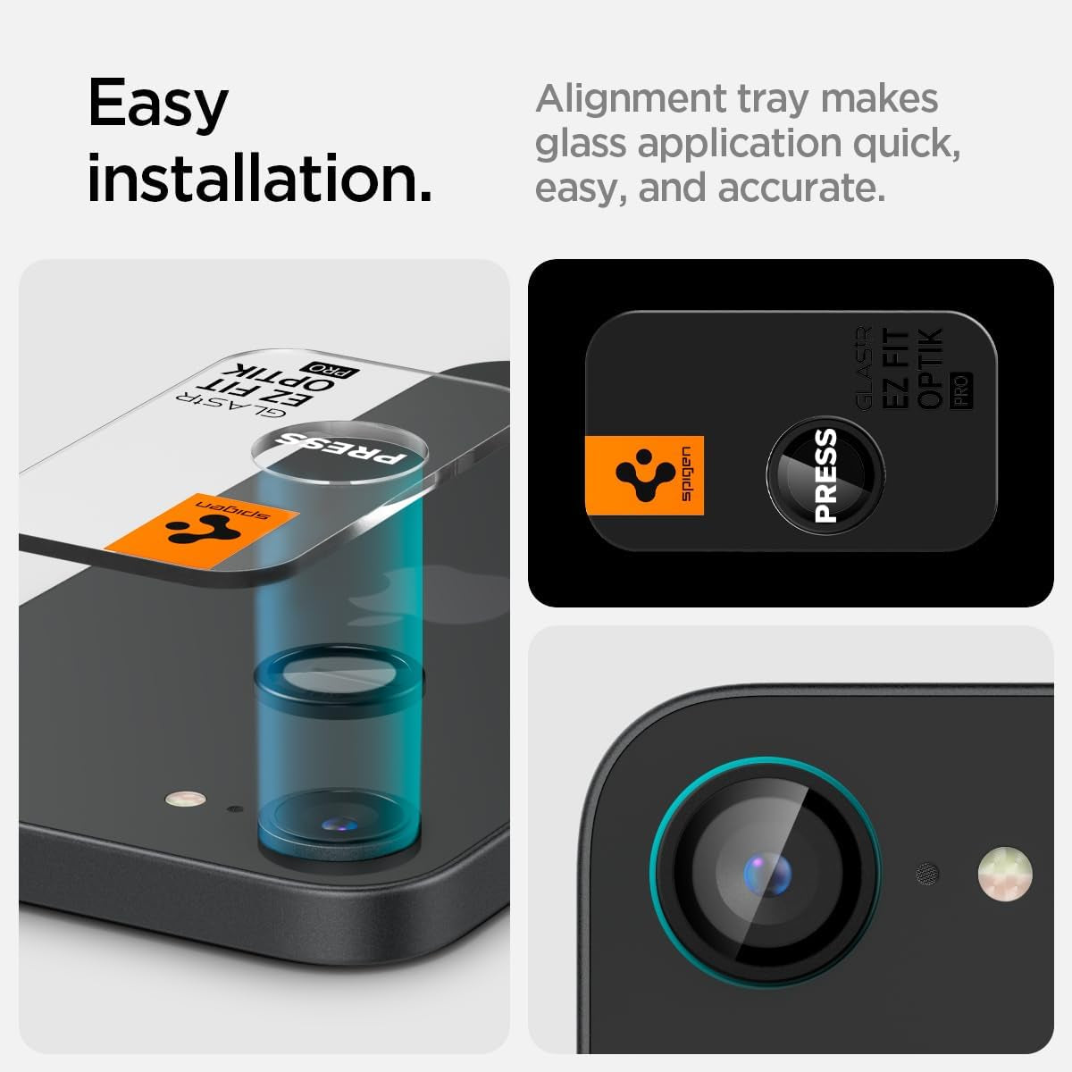 Camera Lens Screen Protector [Glastr Optik Pro] Designed for Iphone 16E - Black [2 Pack]