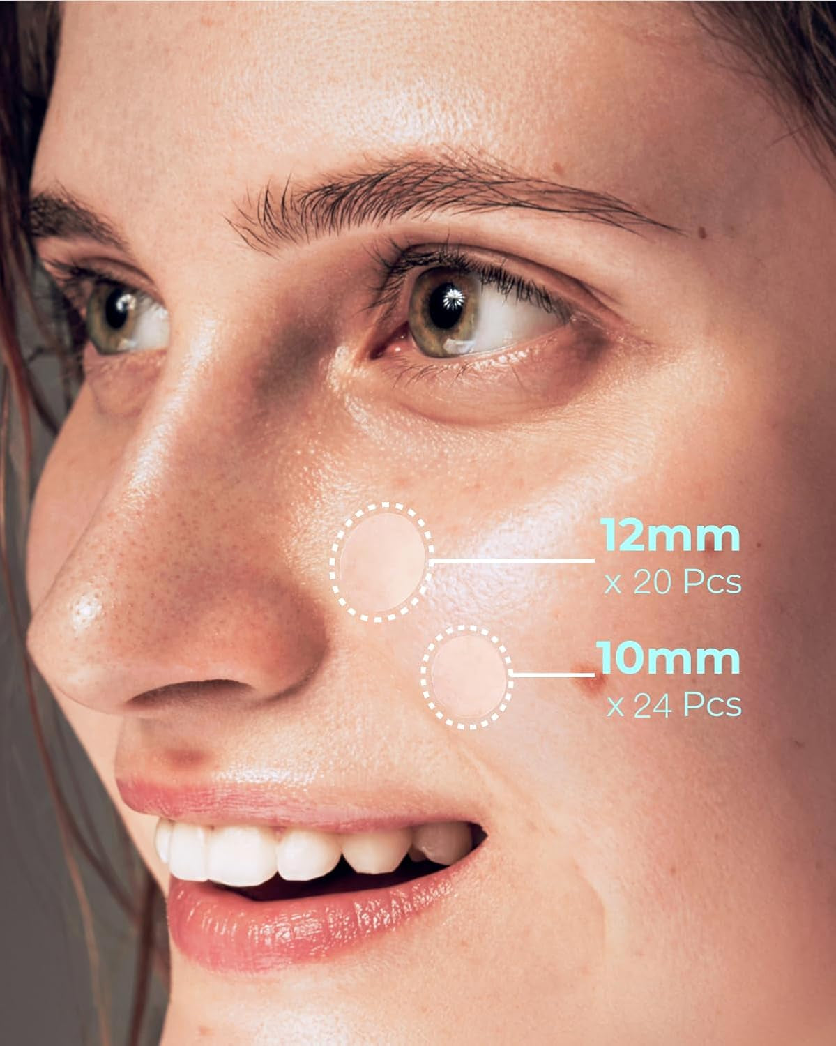 Pimple Patches for Face Acne: 0.1Mm Ultra-Thin Hydrocolloid Zit Stickers with Tea Tree Oil - 44 Invisible Dots, 2 Sizes (Whiteheads/Sensitive Skin)