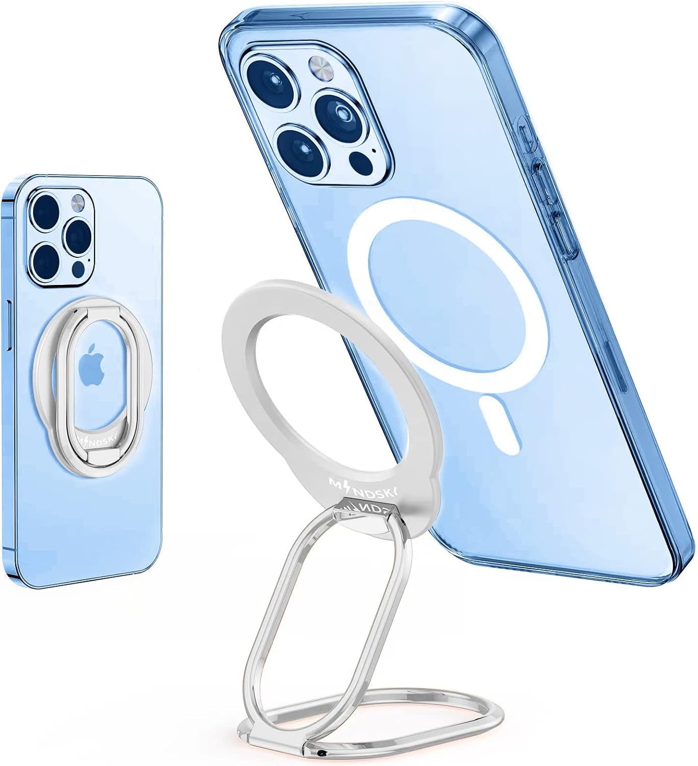 Mag-Safe Phone Stand Phone Grip Compatible with Iphone 12/13/14/15 Mini/Pro/Pro Max Accessories Removable Magnetic Finger Phone Ring Grip (Rosegold Pink)