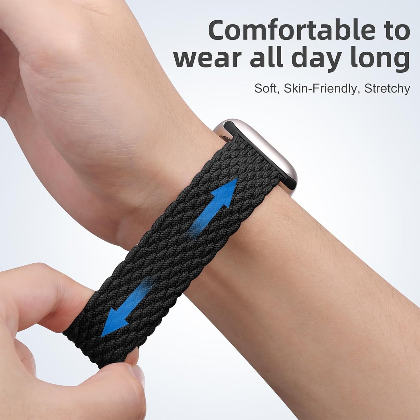 Braided Nylon Compatible with Apple Watch Bands 49Mm 45Mm 44Mm 42Mm 41Mm 40M 38Mm for Women Men, Stretchy Breathable Adjustable Sport Straps Compatible with Iwatch Series 9 8 7 6 5 4 3 SE Ultra