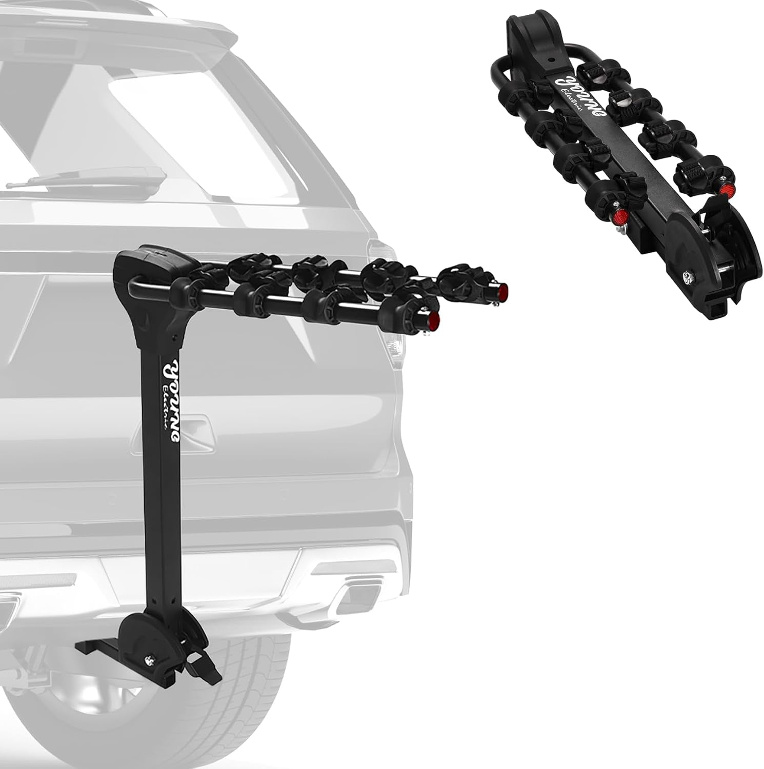 Young 2 Bike Rack Hitch Mount Foldable Platform Style, Bicycle Carrier for Cars Suvs Trucks Vans, 80 Lbs. Capacity