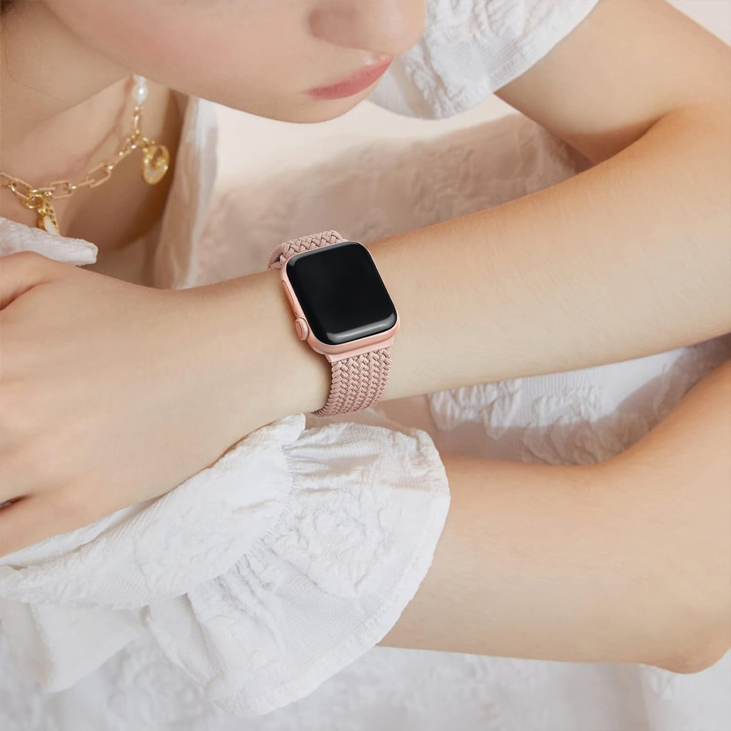Braided Stretchy Band Compatible with Apple Watch Band 38Mm 40Mm 41Mm 42Mm 44Mm 45Mm 49Mm Women Men, Loop Wristband Compatible with Iwatch Ultra 8 7 6 5 4 3 2 1 SE