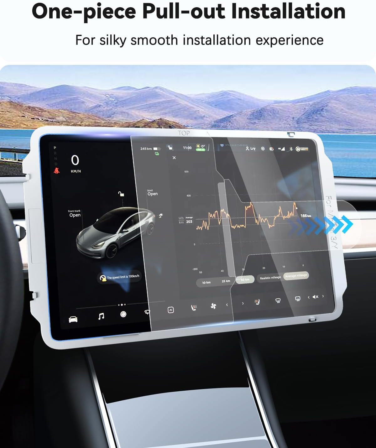 For Tesla Model Y Screen Protector Accessories 2024, 15 Inches Glossy Tempered Glass Touch Screen Protector for Tesla Model Y (2025-2020) / Model 3 (2023-2017) Anti-Scratch & Sensitivity Touch