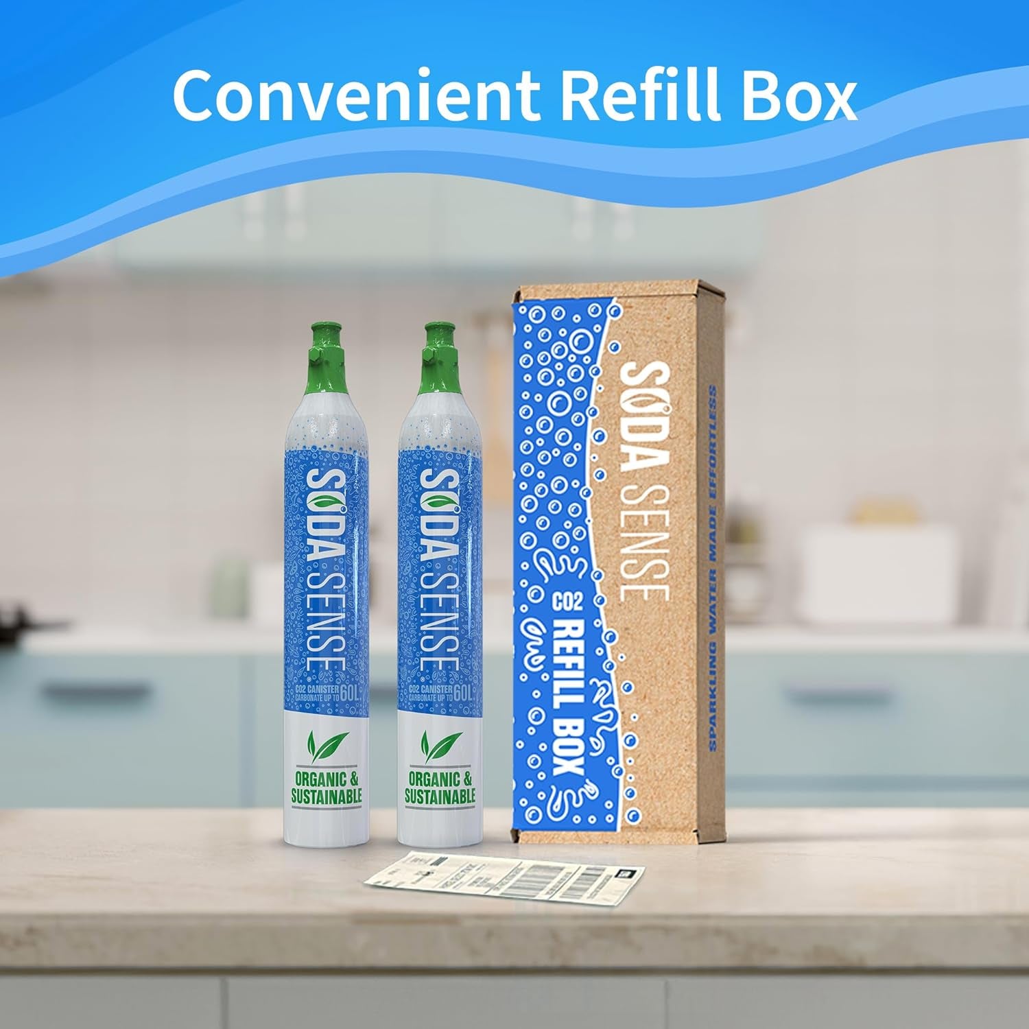 60L Threaded CO2 2 Pack Canister Refill, Compatible W/All Threaded 'Screw-In' Soda Makers Including Sodastream [Excludes ART, TERRA & DUO]