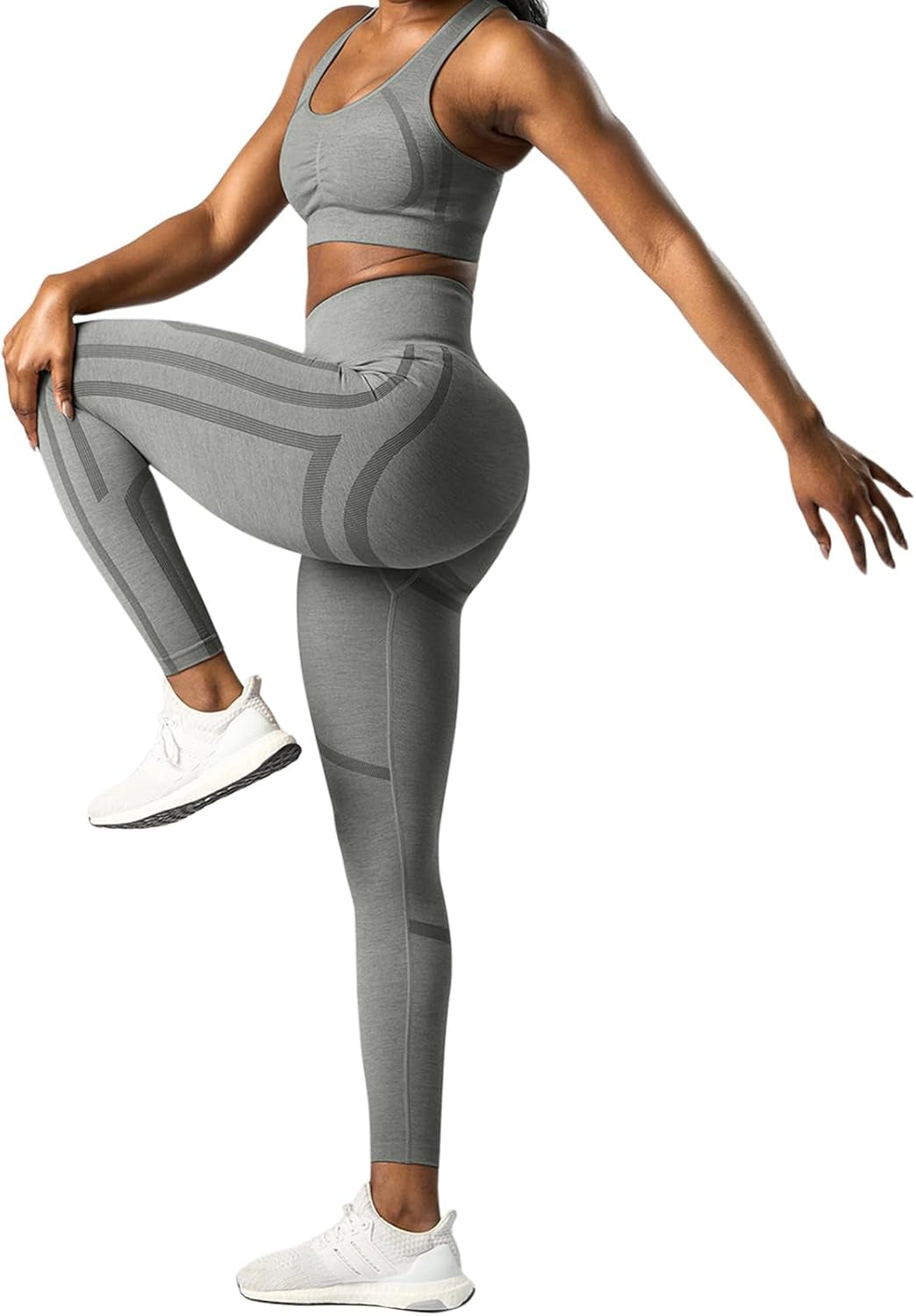 Scrunch Butt Lifting Seamless Leggings for Women High Waisted Tummy Control Striped Workout Pants