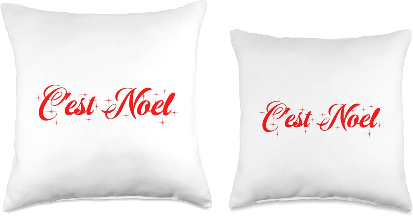 Joyeux Noel , C'Est Noel,  Throw Pillow