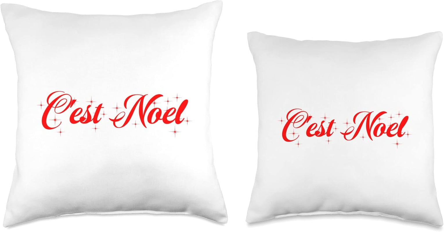 Joyeux Noel , C'Est Noel,  Throw Pillow