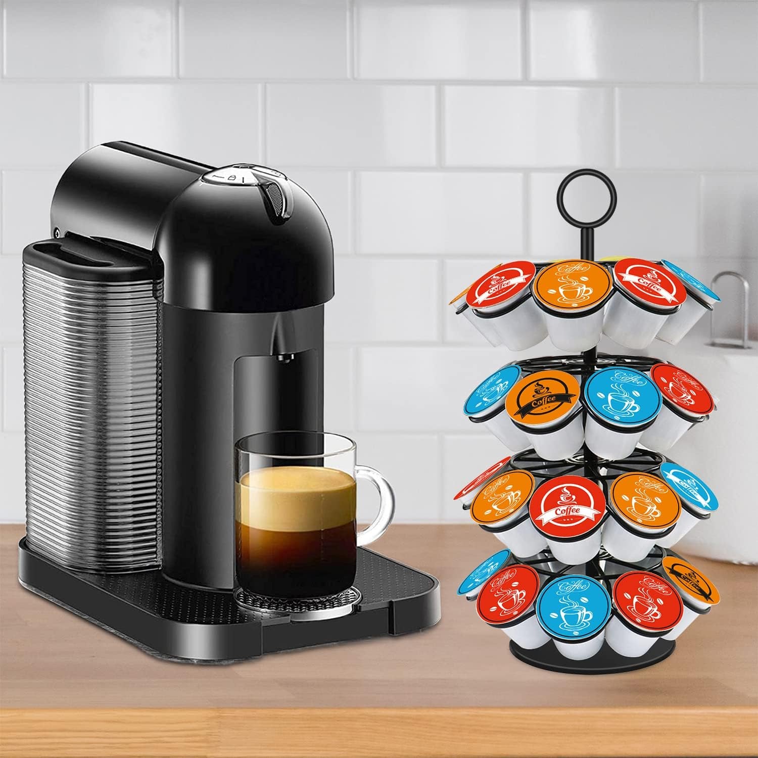 Coffee Pod Carousel Holder Organizer Compatible with 36 Cup Pods