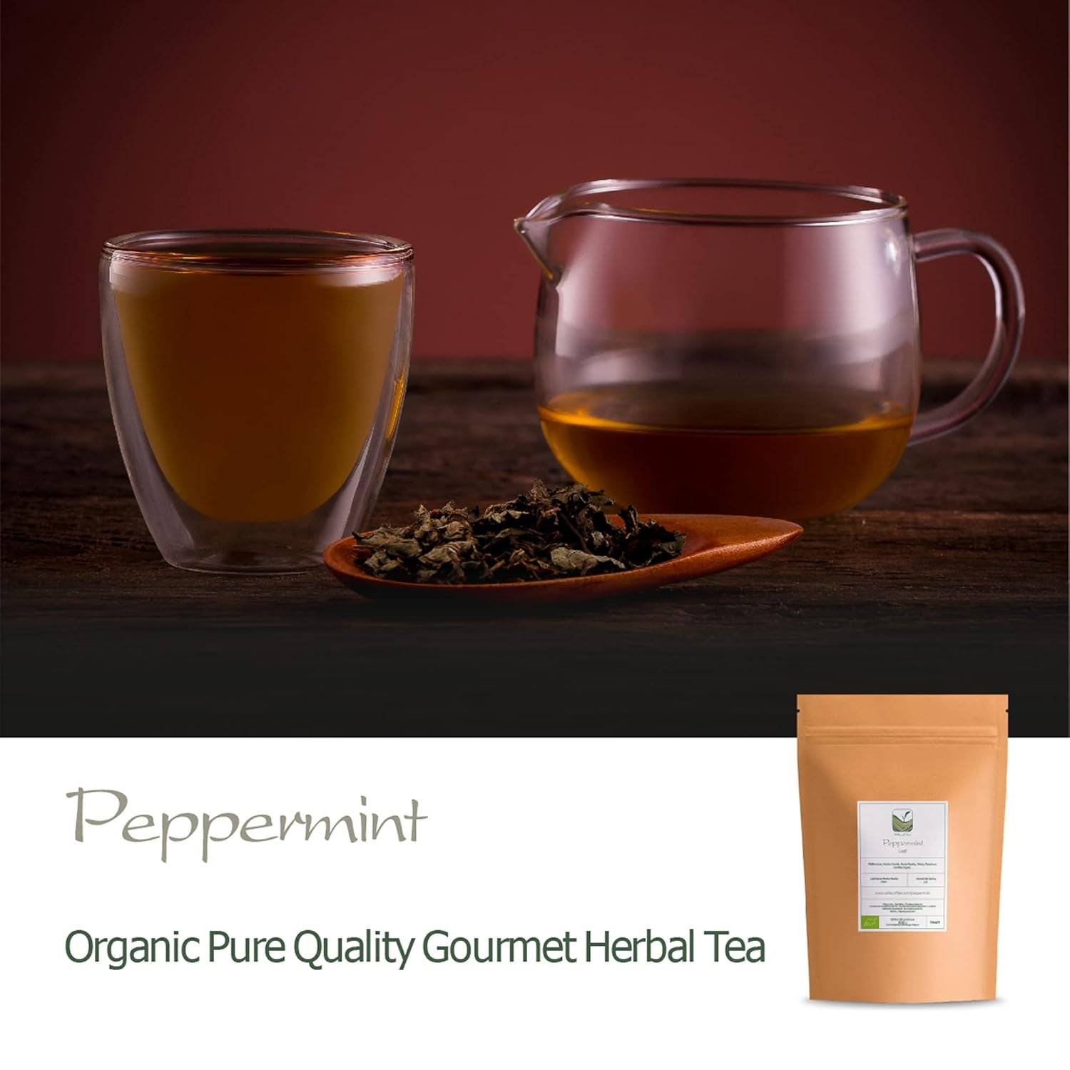 Peppermint Tea Loose Leaf Pure Organic Herbal - Dried Loose Leaf Pepper Mint - Mentha Piperita - Dried Peppermint Leaves Pepperment Leaves Peppermint Tea Leaves Pepperment Leaves Peppermint Herb TLBH