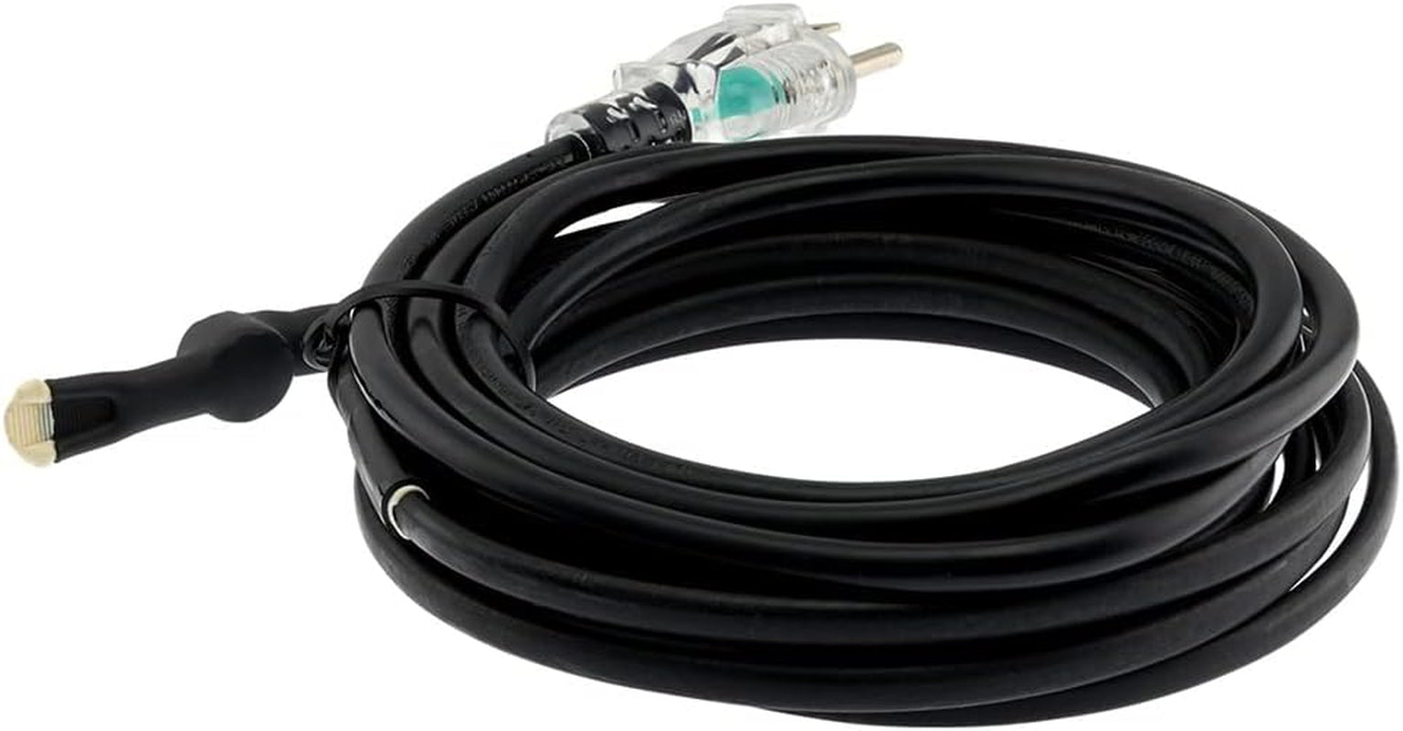 Premium Heat Cable for Pipe Freeze Protection - Heating Tape with Built-In Thermostat - Constant Watt Anti-Freeze & Uv-Proof Heated Cord - 120 VAC - Copper Nickel Wire Heater