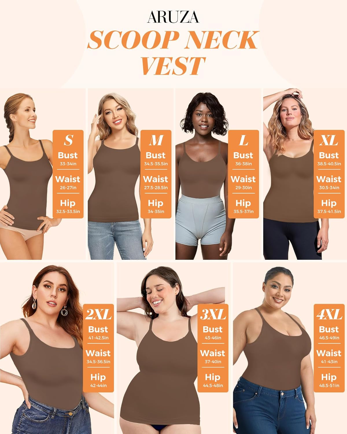 Women'S Shapewear Tummy Control Scoop Neck Camisole Tops for Women Seamless Compression Tank Top Regular and plus Size