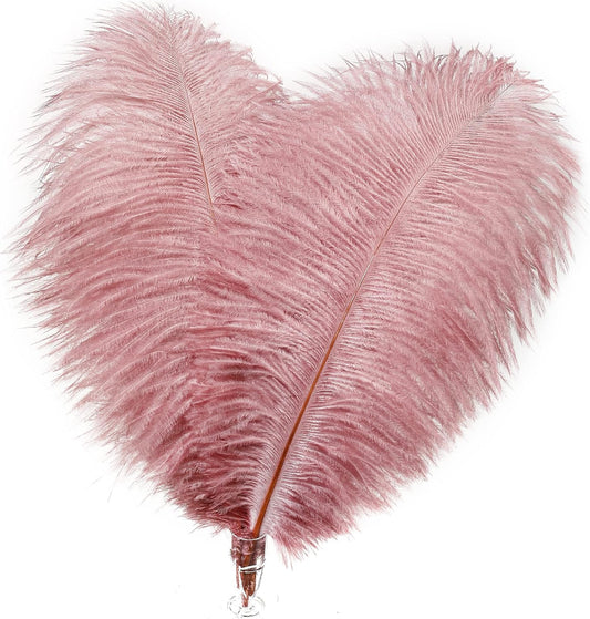 Pink Craft Ostrich Feathers - 30Pcs 8-10 Inches for Christmas Tree Decorations, Thanksgiving Craft,Feather Mask,Hat(Lotus Pink)