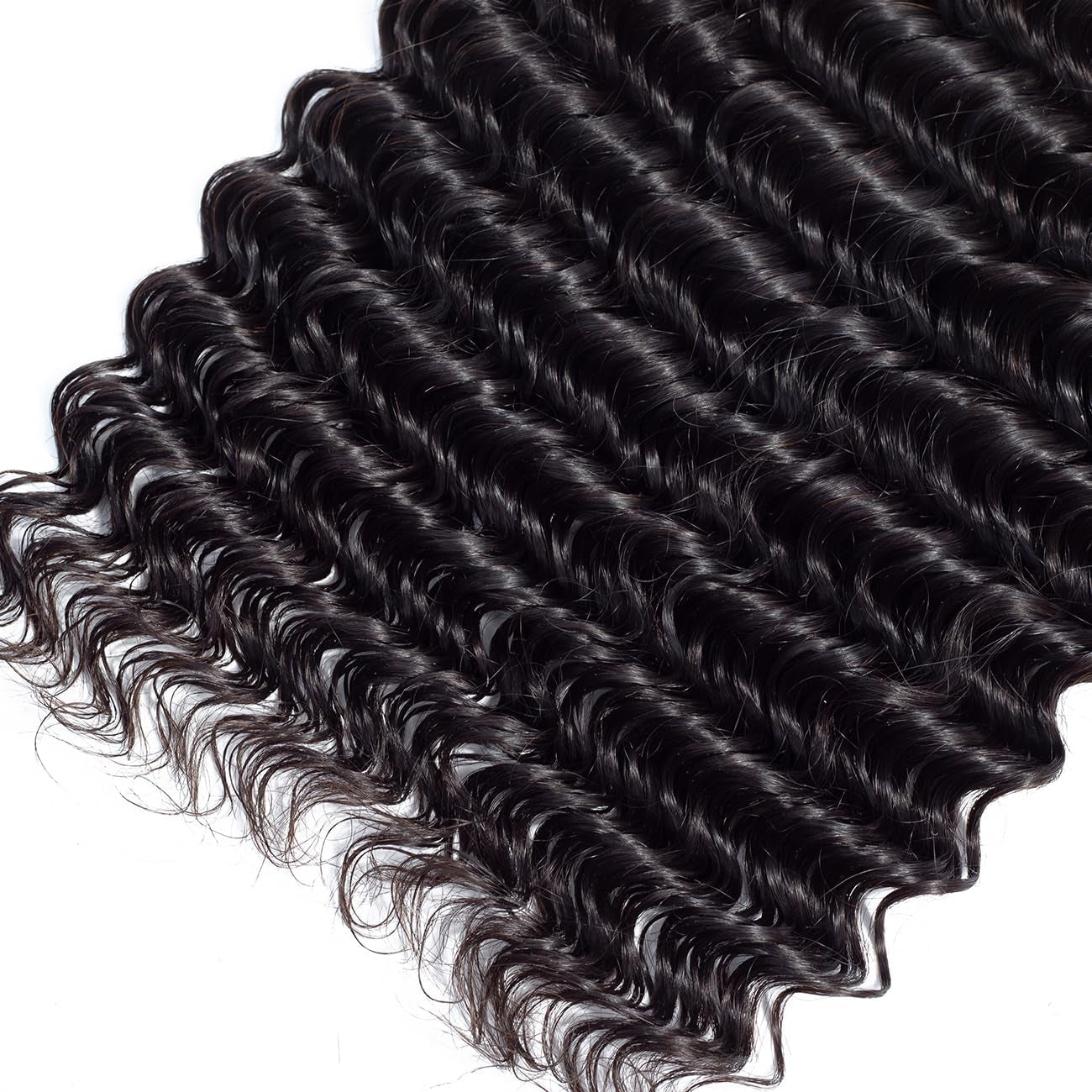 12A Deep Wave Bundles Human Hair 20 22 24Inch Brazilian Deep Wave Curly 3 Bundles Human Hair Bundles 100% Unprocessed Virgin Wet and Wavy Bundles Double Weft Deep Wave Hair Bundles Natural Black
