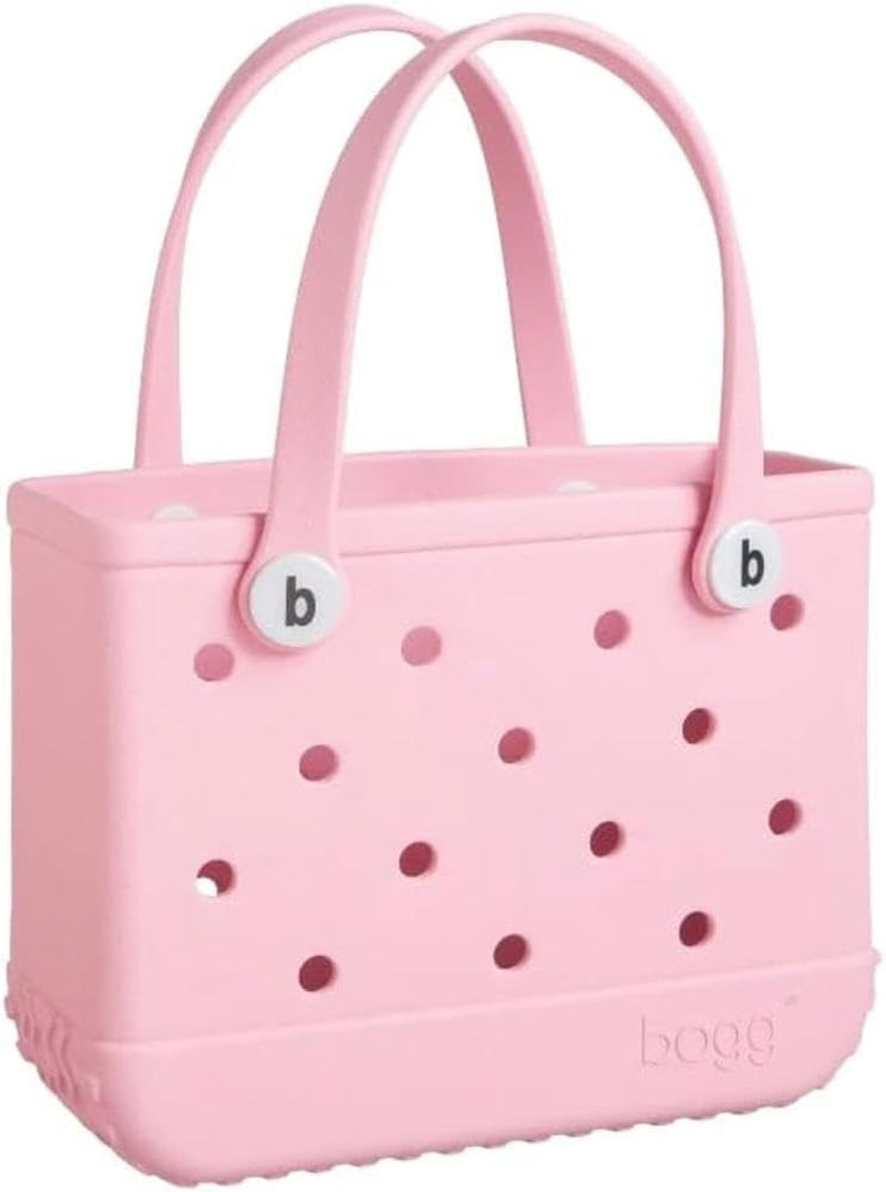 Bitty Waterproof Washable Tip Proof Durable Open Tote Bag for the Beach Boat Pool Sports 11X8.5X4.5 - Lightweight Cute Tote Bag - Durable Rubber Bags for Women - Blowing Pink Bubbles