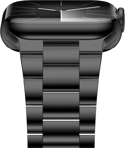 Compatible with Apple Watch Band 45Mm 44Mm 49Mm, Upgraded Stainless Steel Replacement Original Iwatch Bands for Series 9 Ultra 8 7 6 5 4 3 2 1 Women Men,Black