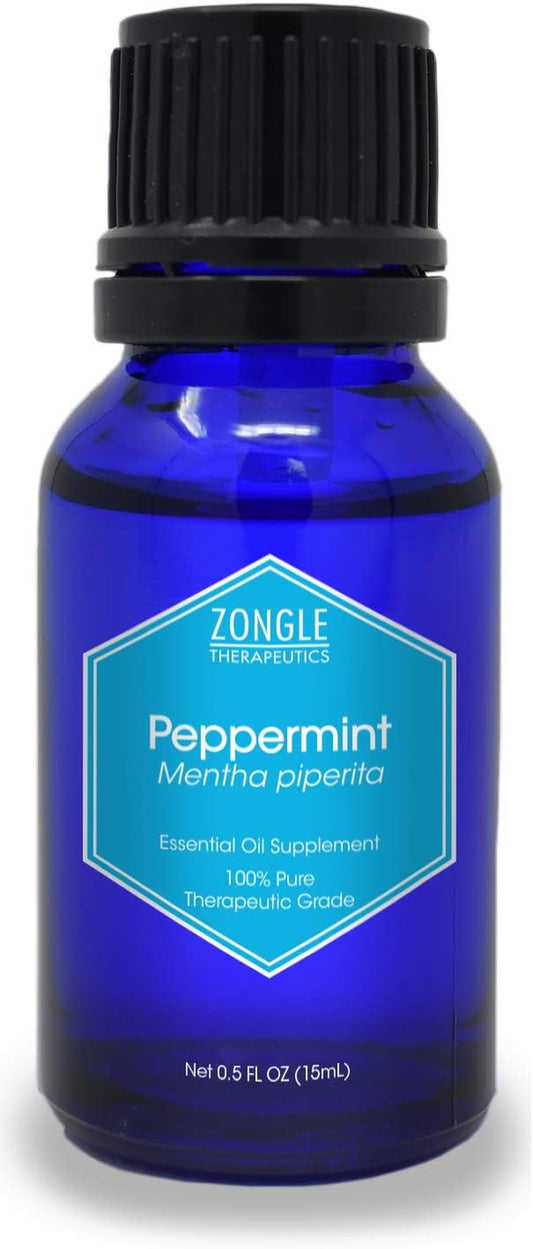 Zongle Peppermint Essential Oil, India, Safe to Ingest, Mentha Piperita, 15 Ml TLBH