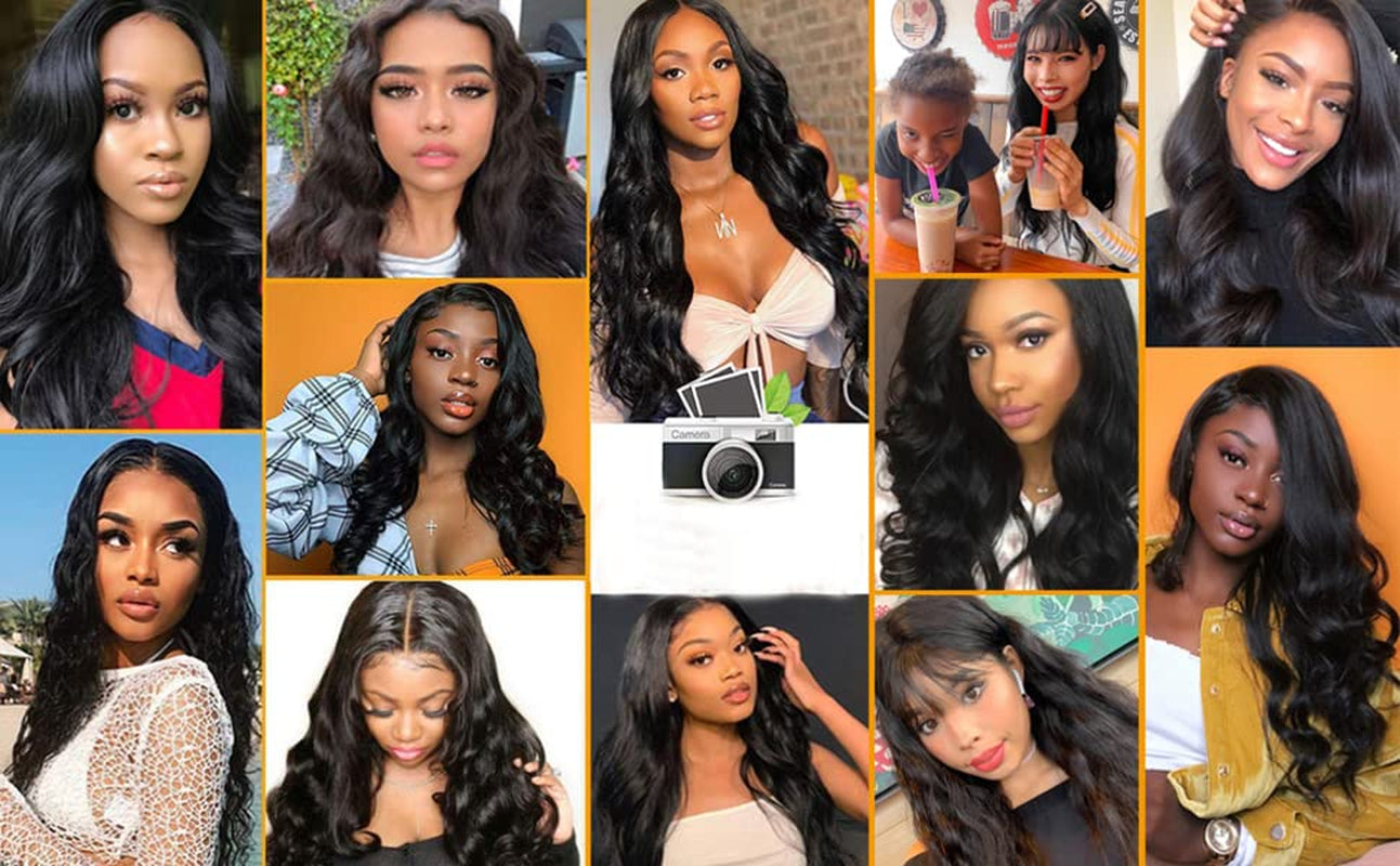 12A Brazilian Human Hair Bundles Body Wave 3 Bundles with Lace Closure 4X4 Free Part 100% Unprocessed Remy Human Hair Bundles with Closure Wet and Wavy Double Weft Natural Color (14 16 18+12)