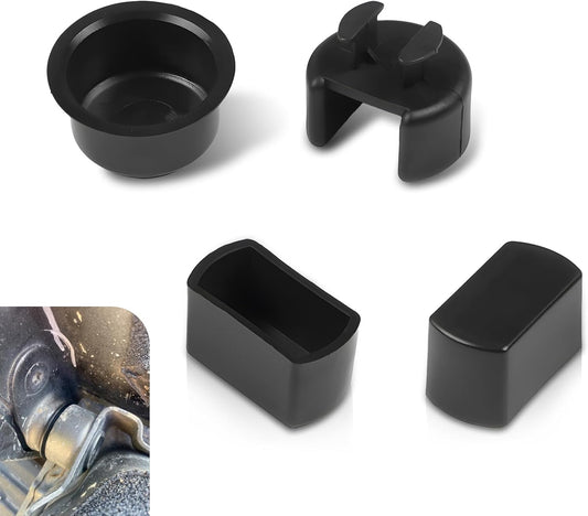 Pack-4 Car Tailgate Hinge Pivot Bushing Repair Kit, 3 Specs Insert for Left and Right Bed and Door Sides, ABS Anti-Rust Durable Accessories, Compatible with Dodge Ram Ford F-Series (Black)