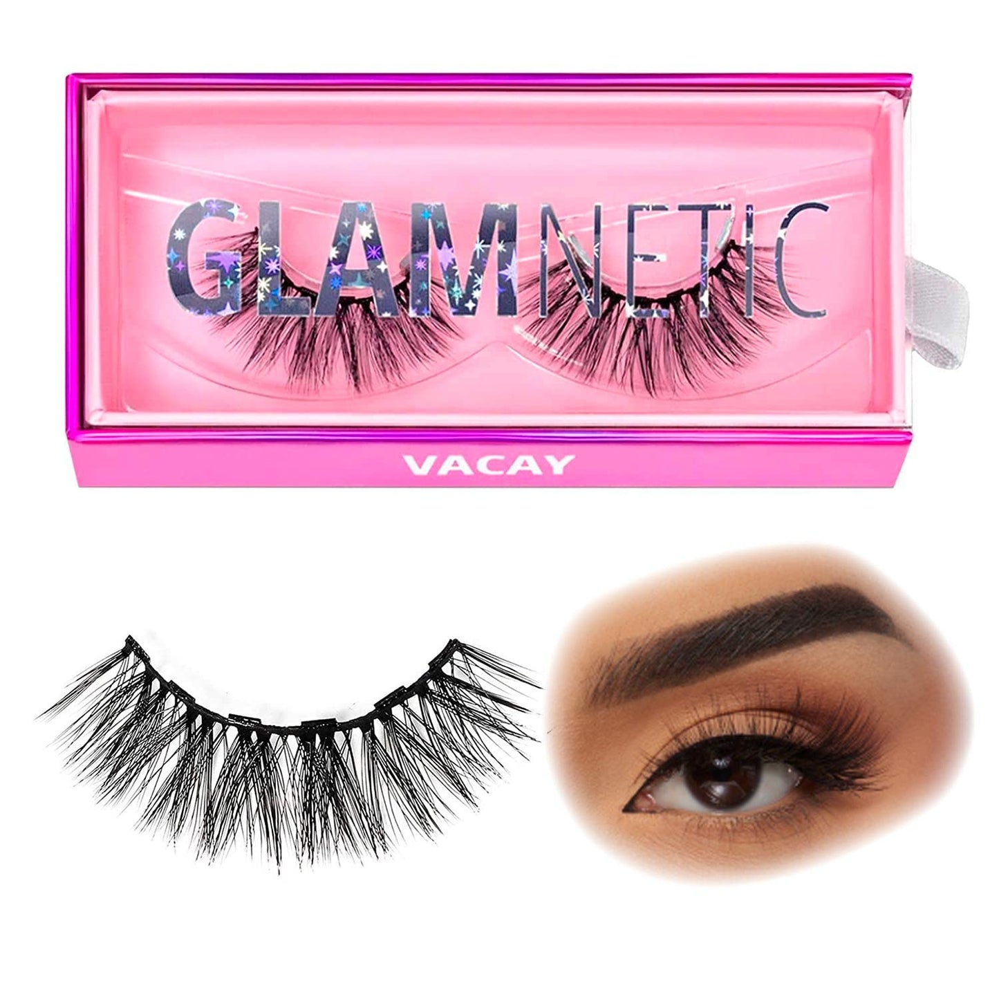 Magnetic Eyelashes - Virgo | Short Magnetic Lashes, 60 Wears Reusable Faux Mink Lashes Natural Look - 1 Pair
