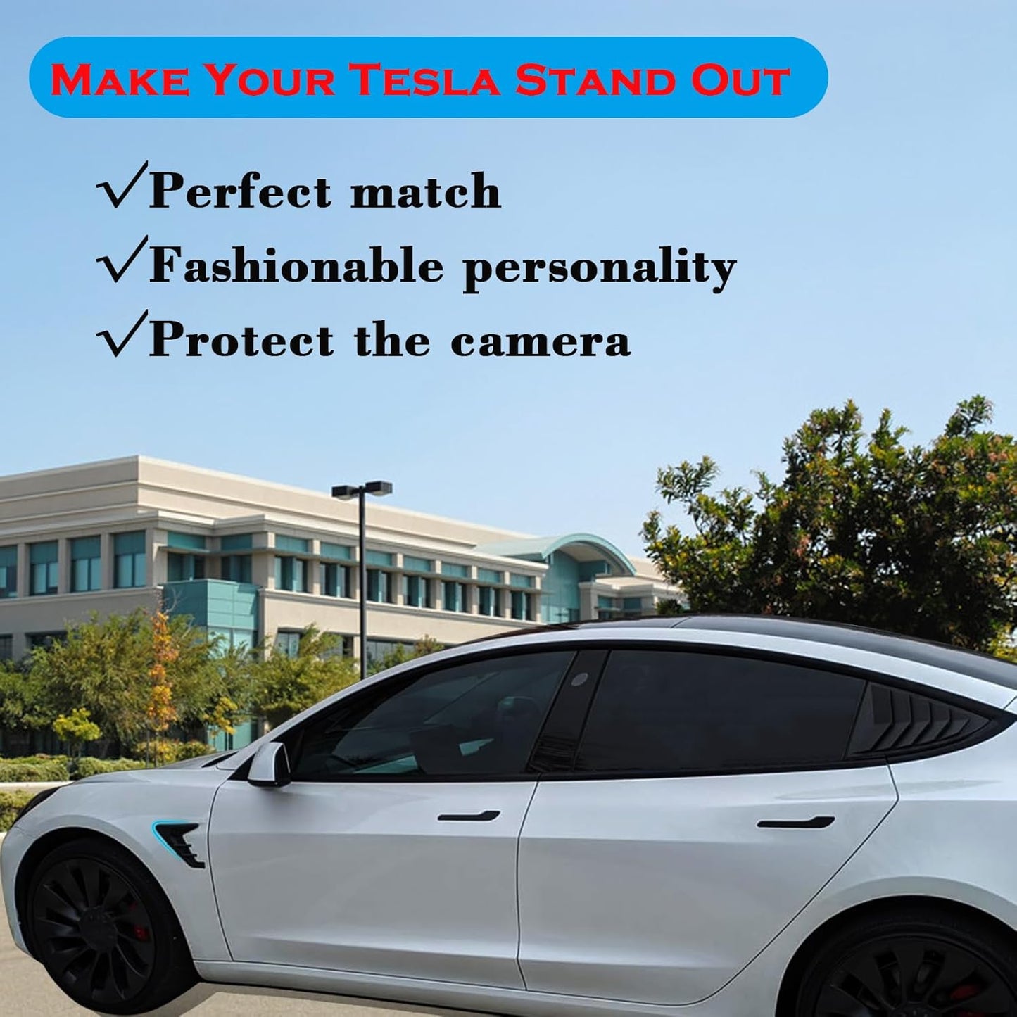 for 2024 Tesla Model 3 HW4.0 Side Camera Indicator Protection Cover Decoration Accessories Fit for Tesla Model 3 with HW4.0 (Glossy Carbon Fiber Pattern)