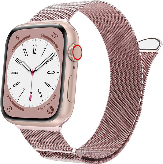 Compatible with Apple Watch Band Ultra/Ultra 2, SE, Series 9 8 7 6 5 4 3 2 1 38Mm 40Mm 41Mm 42Mm 44Mm 45Mm 49Mm Women and Men, Stainless Steel Mesh Loop Magnetic Clasp for Iwatch Bands
