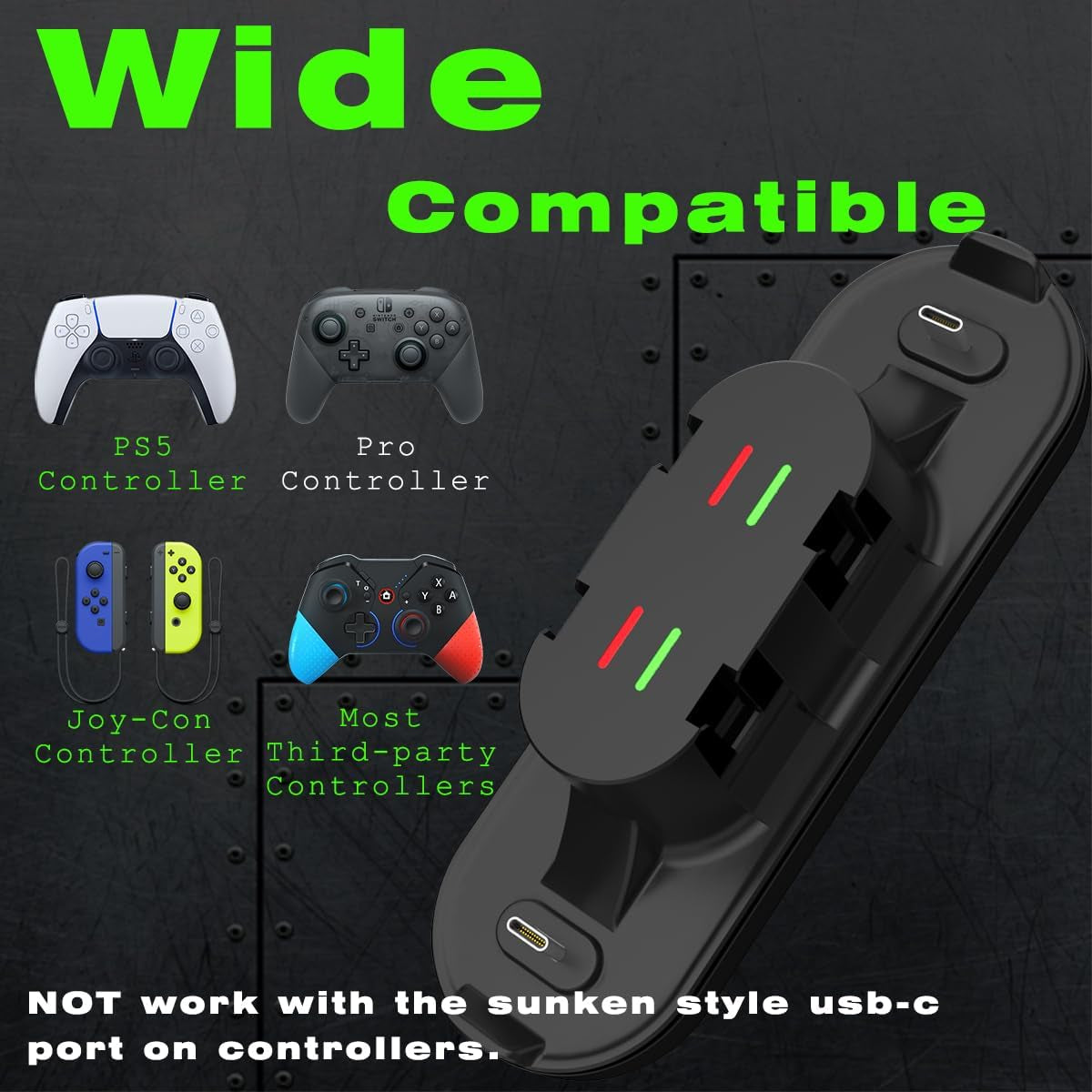 Switch Controller Charger for Nintendo Switch,6 in 1 Controller Charging Dock Compatible with Joy Con and Pro Controller,Joycon Charger with LED Indicator and Charger Cable
