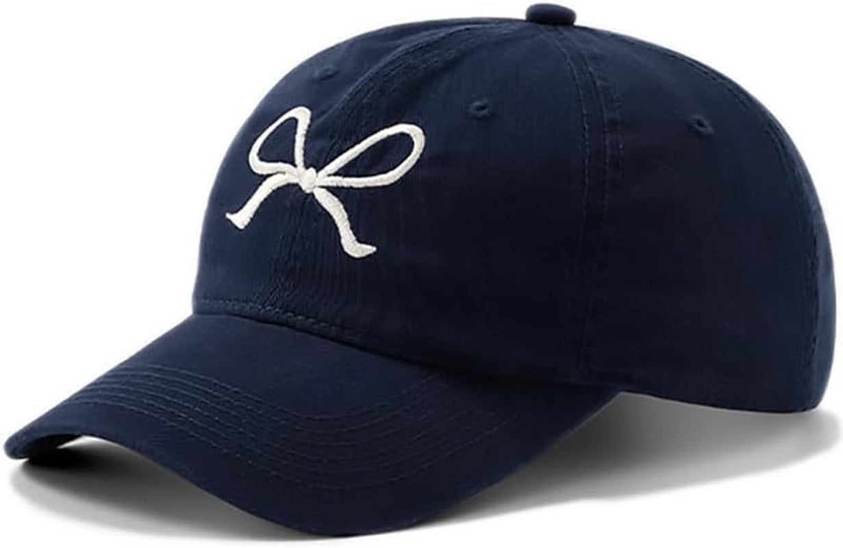 Trendy Bow-Tie Baseball Cap for Women and Men Trucker Hats Y2K Adjustable Fashion Sun Hat with Visor for Hiking & Travel