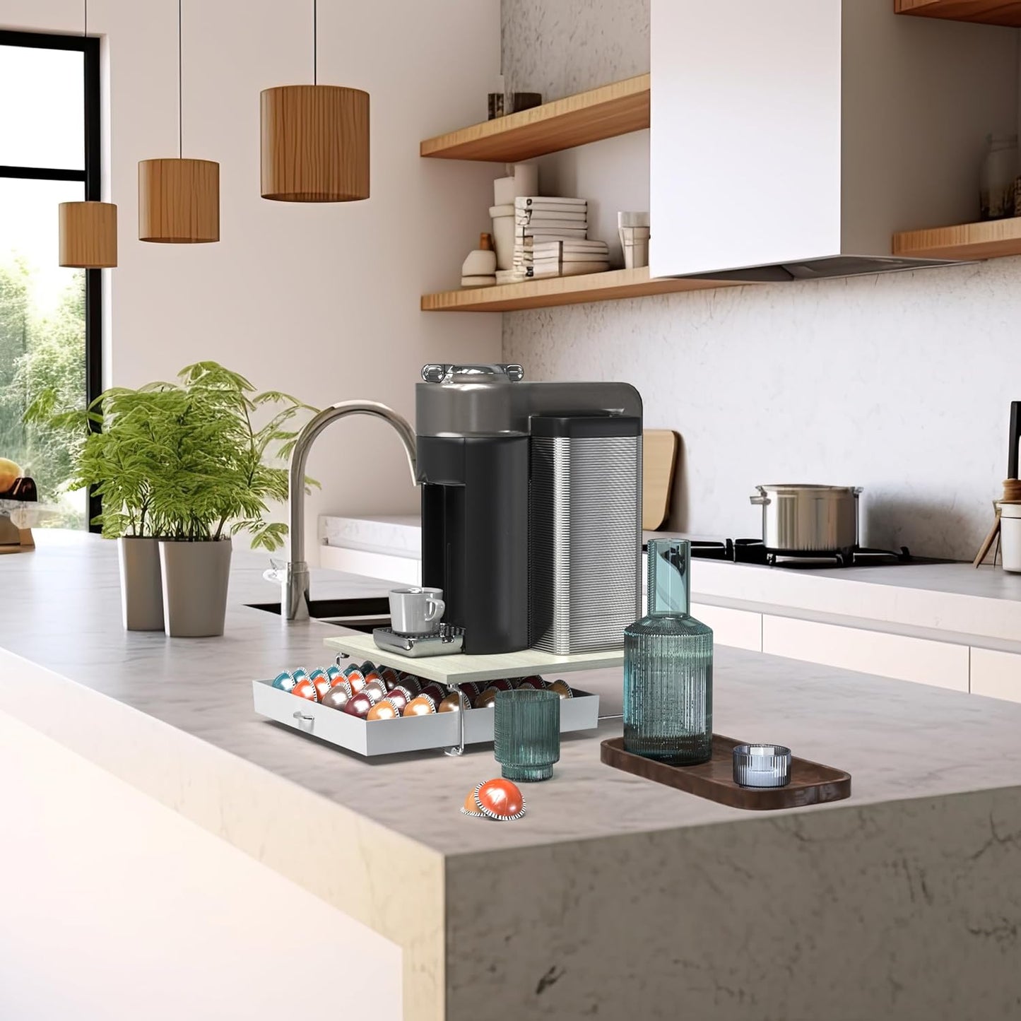 Decobrothers Supreme Vertuoline Drawer, Holds with 30 Big or 60 Small Vertuoline Pods, Maple