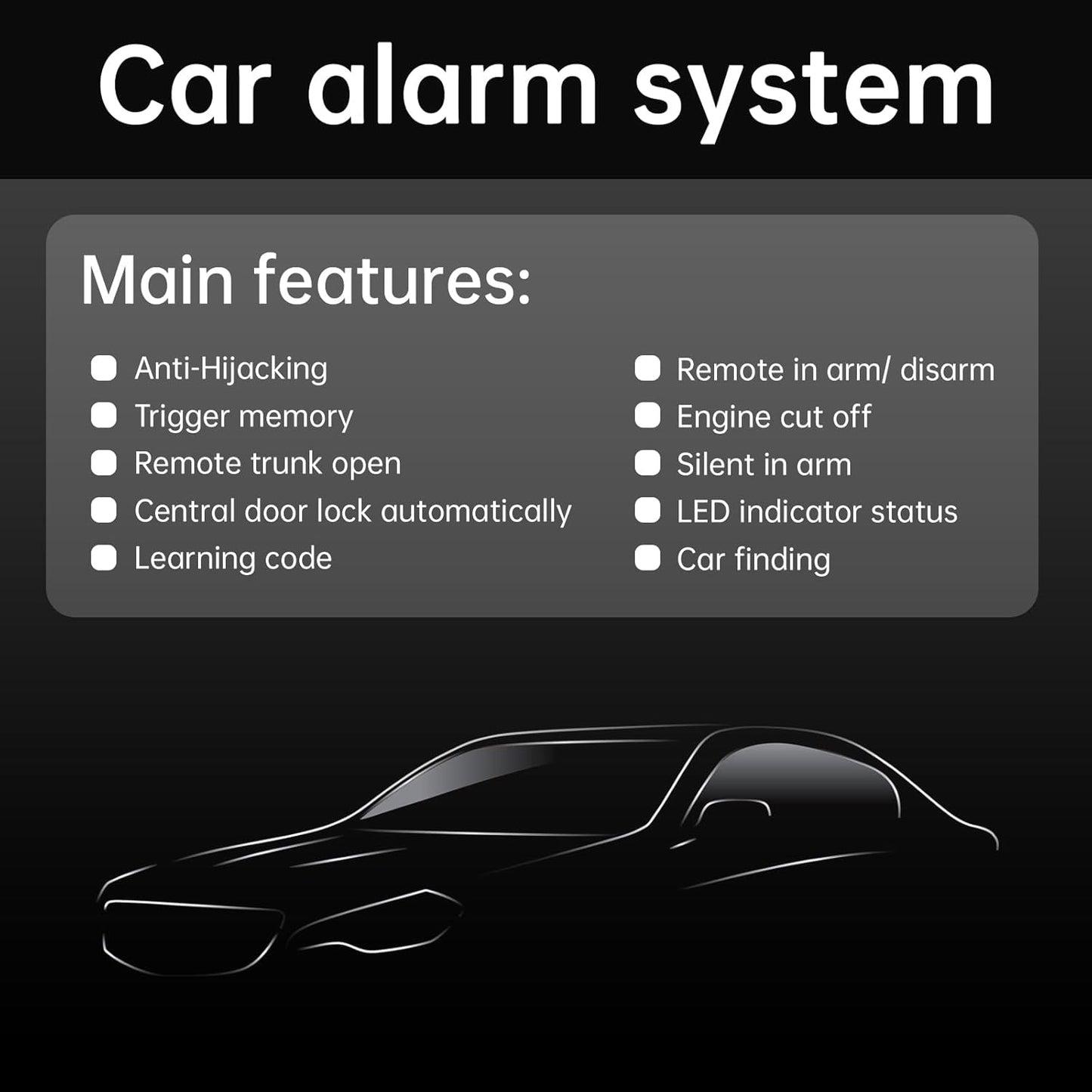 Universal 12V Auto Car Alarm Keyless Entry System with Remote Control Siren Sensor TRUCK DRIVER