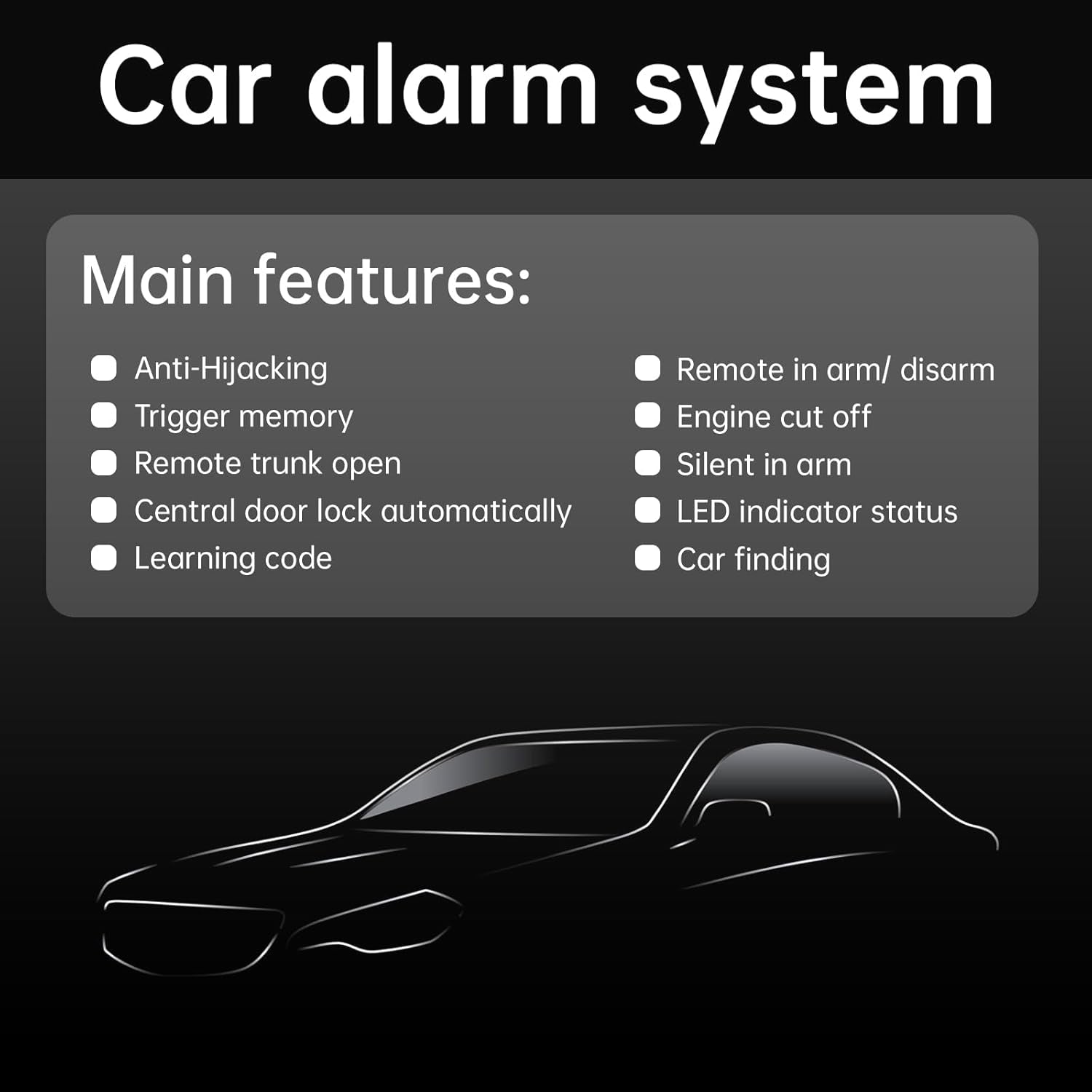 Universal 12V Auto Car Alarm Keyless Entry System with Remote Control Siren Sensor TRUCK DRIVER