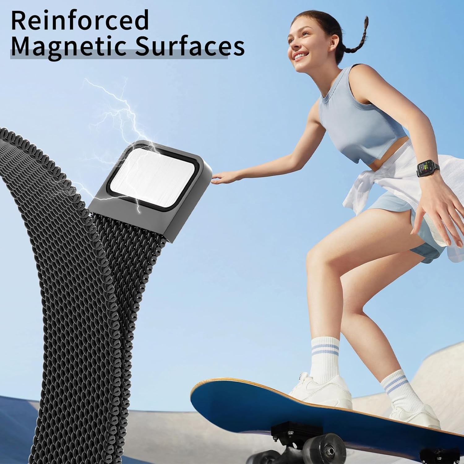 Slim Milanese Loop Compatible with Apple Watch Band for Women 40Mm 41Mm 38Mm 44Mm 45Mm 49Mm 42Mm, Stainless Steel Magnetic Mesh Strap Work on Iwatch Bands Series 9 8 7 6 5 4 3 2 1 Ultra SE