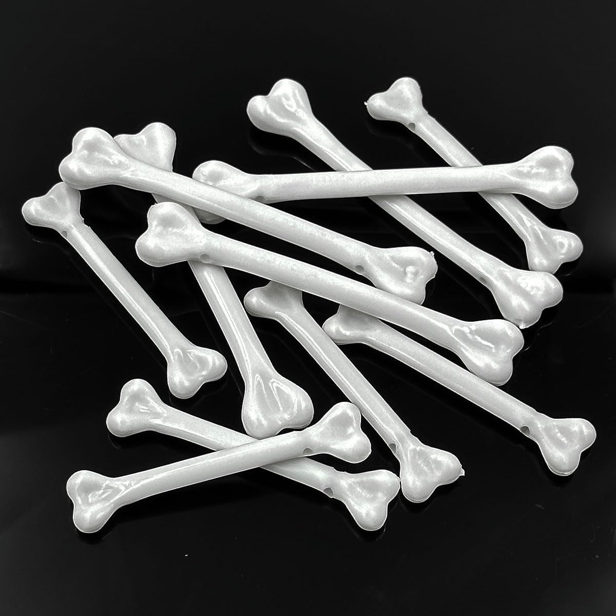 Mini Plastic Bones, 24Pcs Halloween Small Human Skeleton Bones,Artificial Skull Bones,White Fake Bones for Halloween Carnival Party Decoration Costume Prop Cosplay DIY Supplies