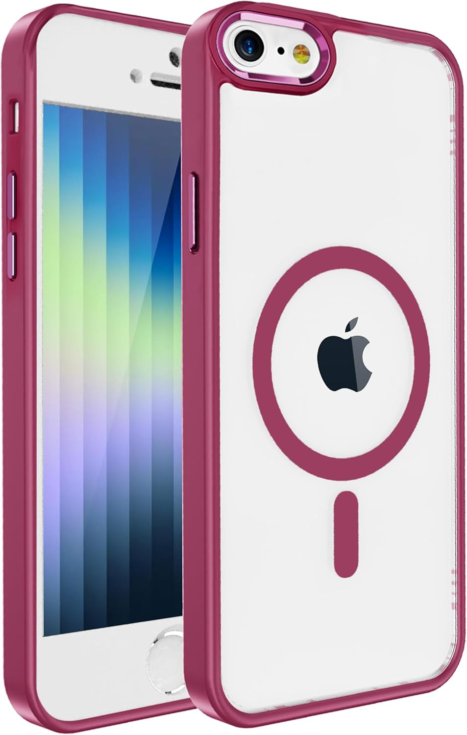 2025 New Magnetic for Iphone 16E Case,Compatible with Magsafe,Military Grade Drop Tested, Shockproof Matte Translucent Hard Back Slim Protective Case.Black Magnetic Circle.