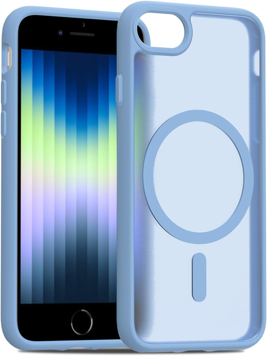 2025 New Magnetic for Iphone 16E Case,Compatible with Magsafe,Military Grade Drop Tested, Shockproof Matte Translucent Hard Back Slim Protective Case.Black Magnetic Circle.
