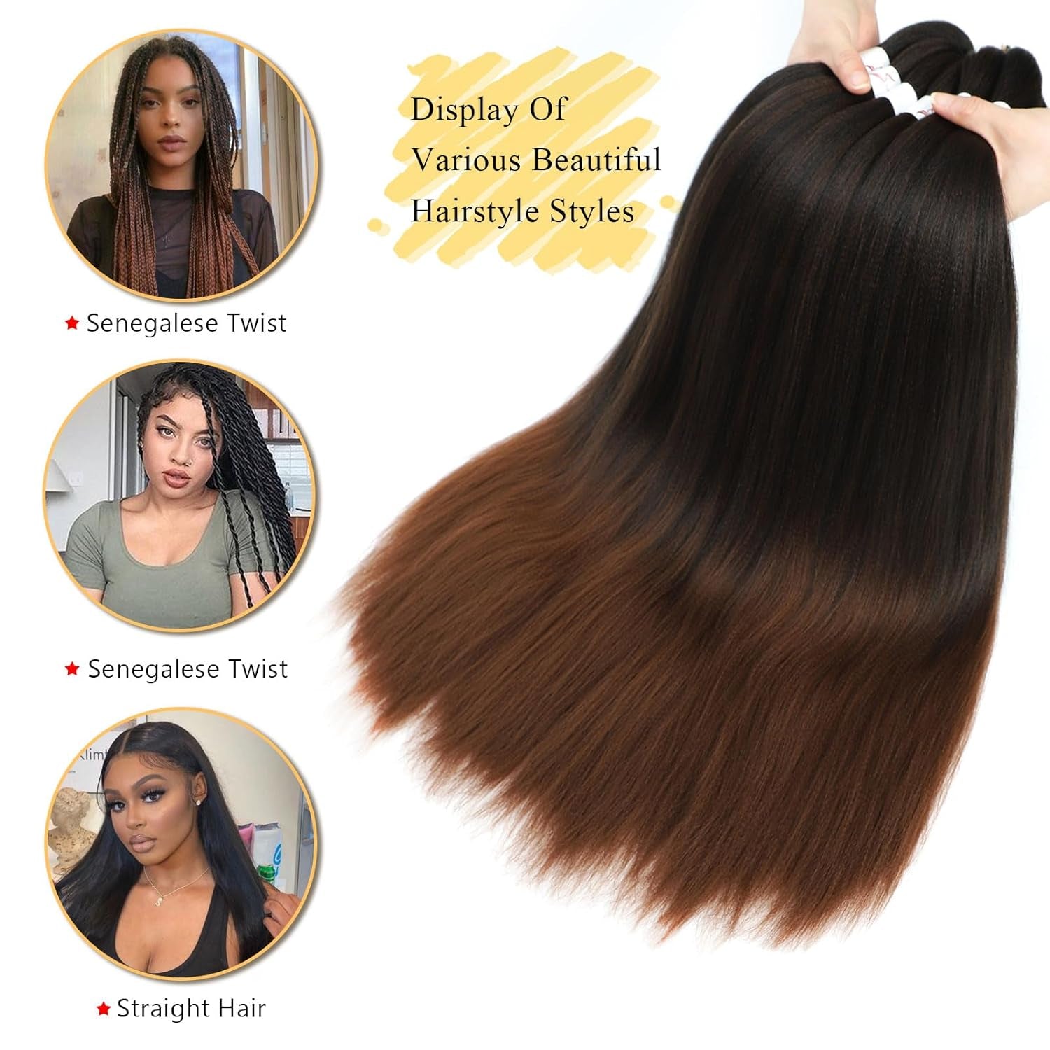 Braiding Hair Pre Stretched - 26 Inch Pre Stretched Braiding Hair 1B/30 Braiding Hair 8 Packs Ombre Braiding Hair for Black Women (26 Inch(8Packs), 1B/30)