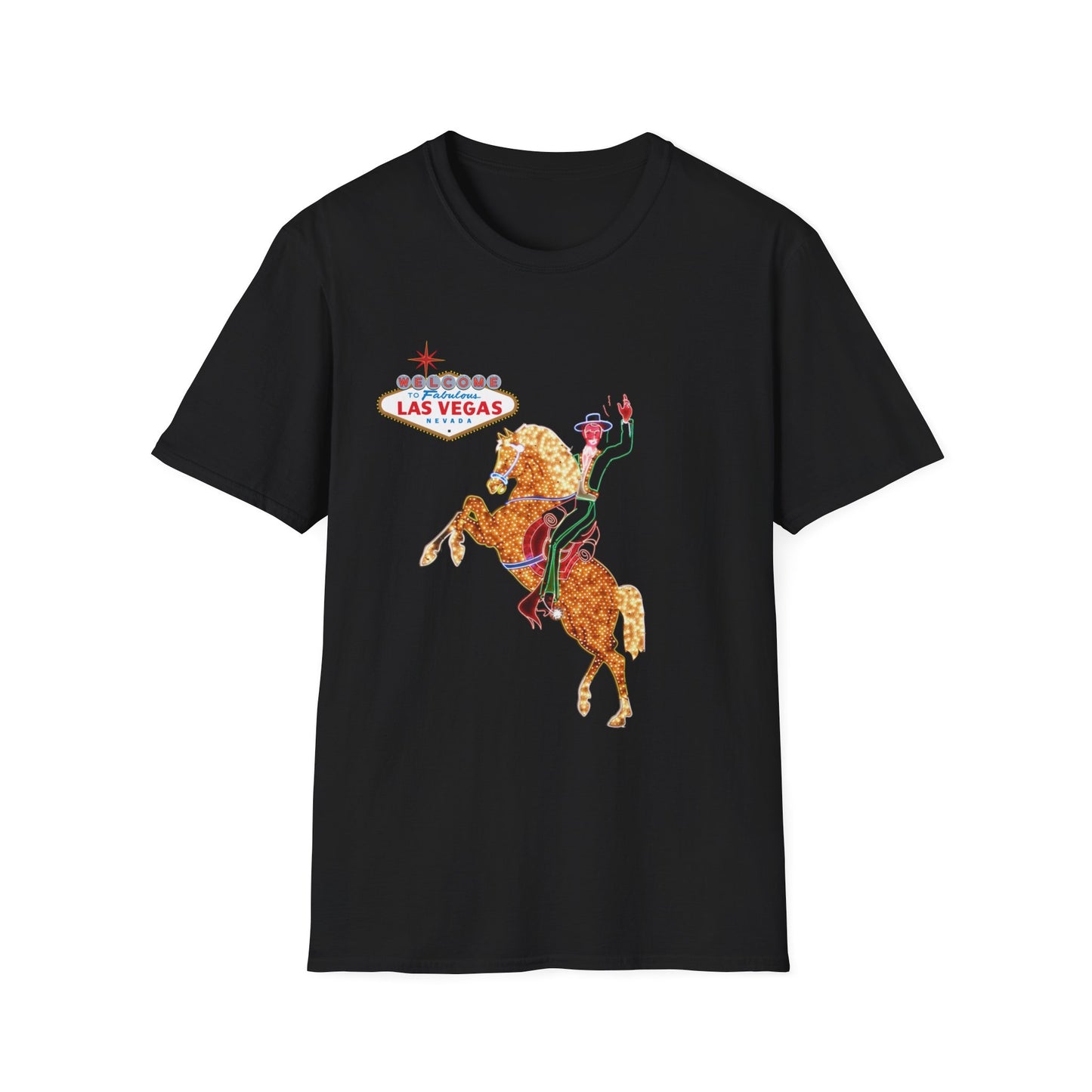 Las Vegas, Las Vegas Boulevard State Scenic Byway, Hacienda Horse and Rider Unisex Softstyle T-Shirt